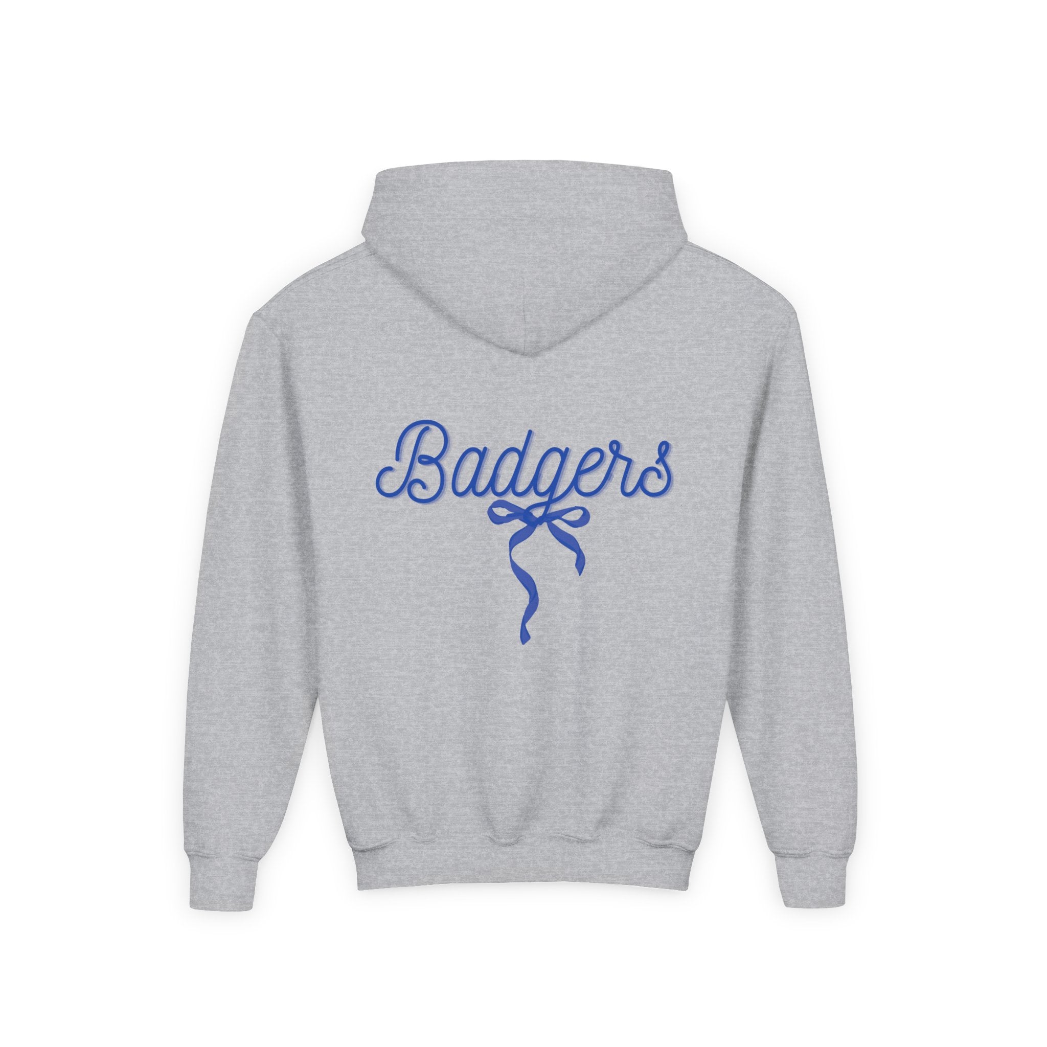 Youth ribbon bow badgers Heavy Blend Hooded Sweatshirt