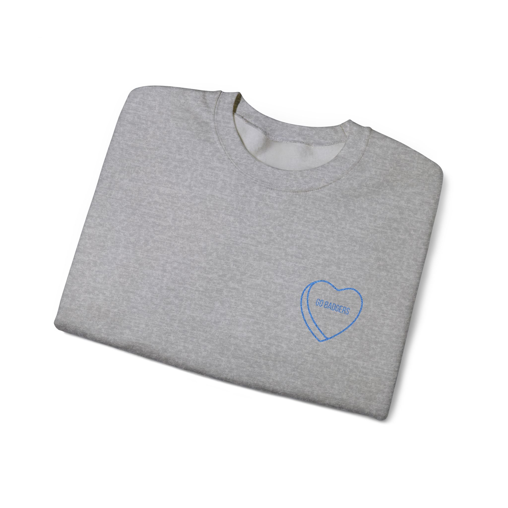 Embroidered Conversation heart go badgers Unisex Heavy Blend™ Crewneck Sweatshirt