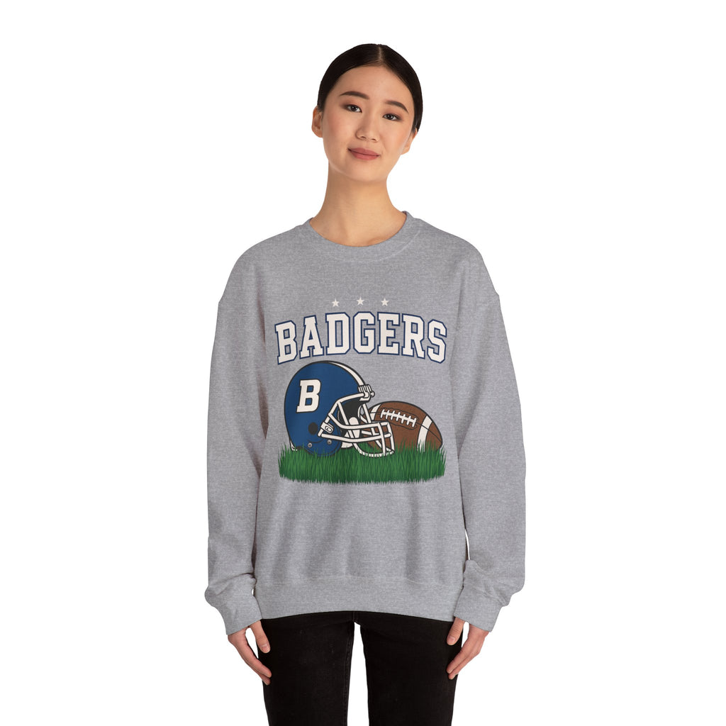 Badgers Football Unisex Sweatshirt, Cozy Crewneck, Sportswear, Gift for Fans, College Apparel, Game Day Outfit