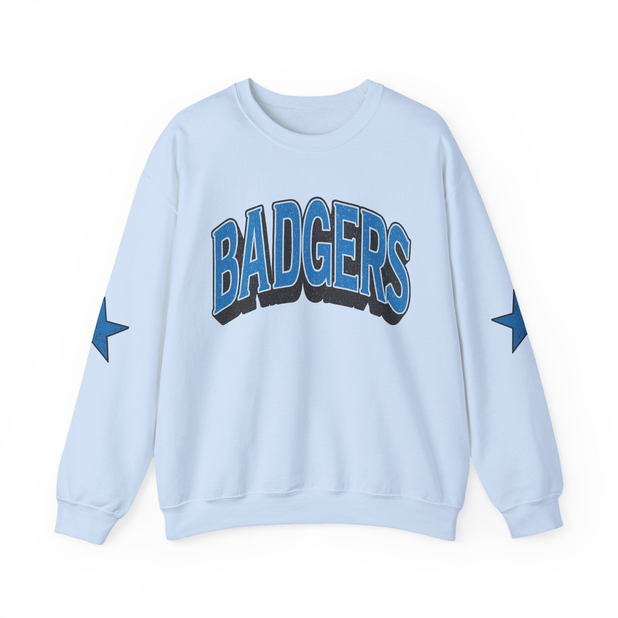 Badgers distress with stars Unisex Heavy Blend™ Crewneck Sweatshirt