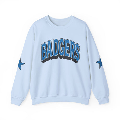 Badgers distress with stars Unisex Heavy Blend™ Crewneck Sweatshirt