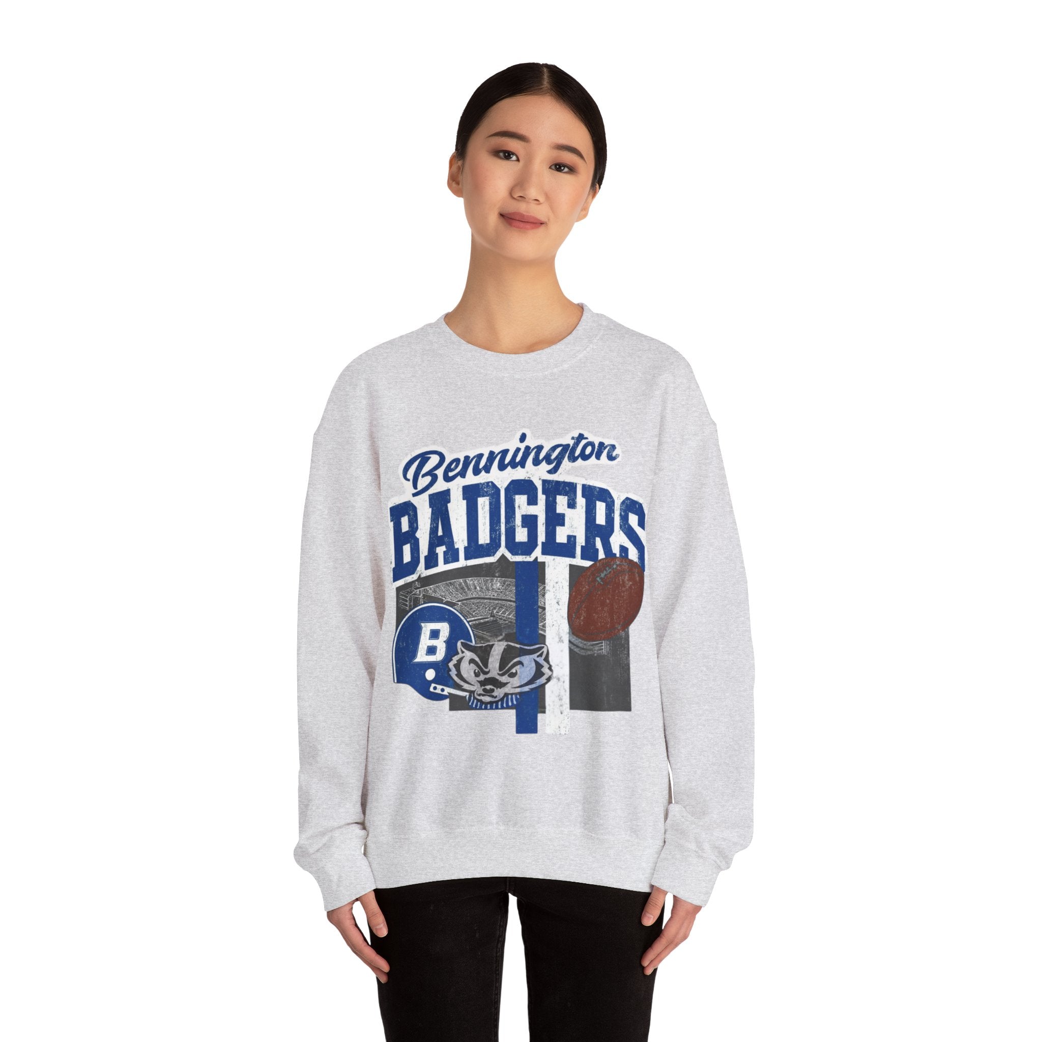 Bennington Badgers Crewneck Sweatshirt, Cozy Sportswear, Unisex Sweatshirt, Perfect for Game Days, School Spirit Apparel, Casual Wear