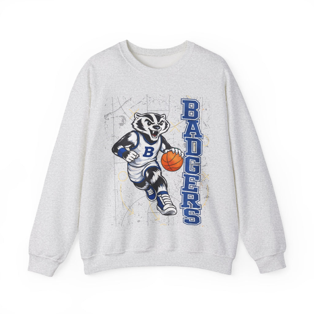 Badger basketball court distressed look Unisex Heavy Blend™ Crewneck Sweatshirt