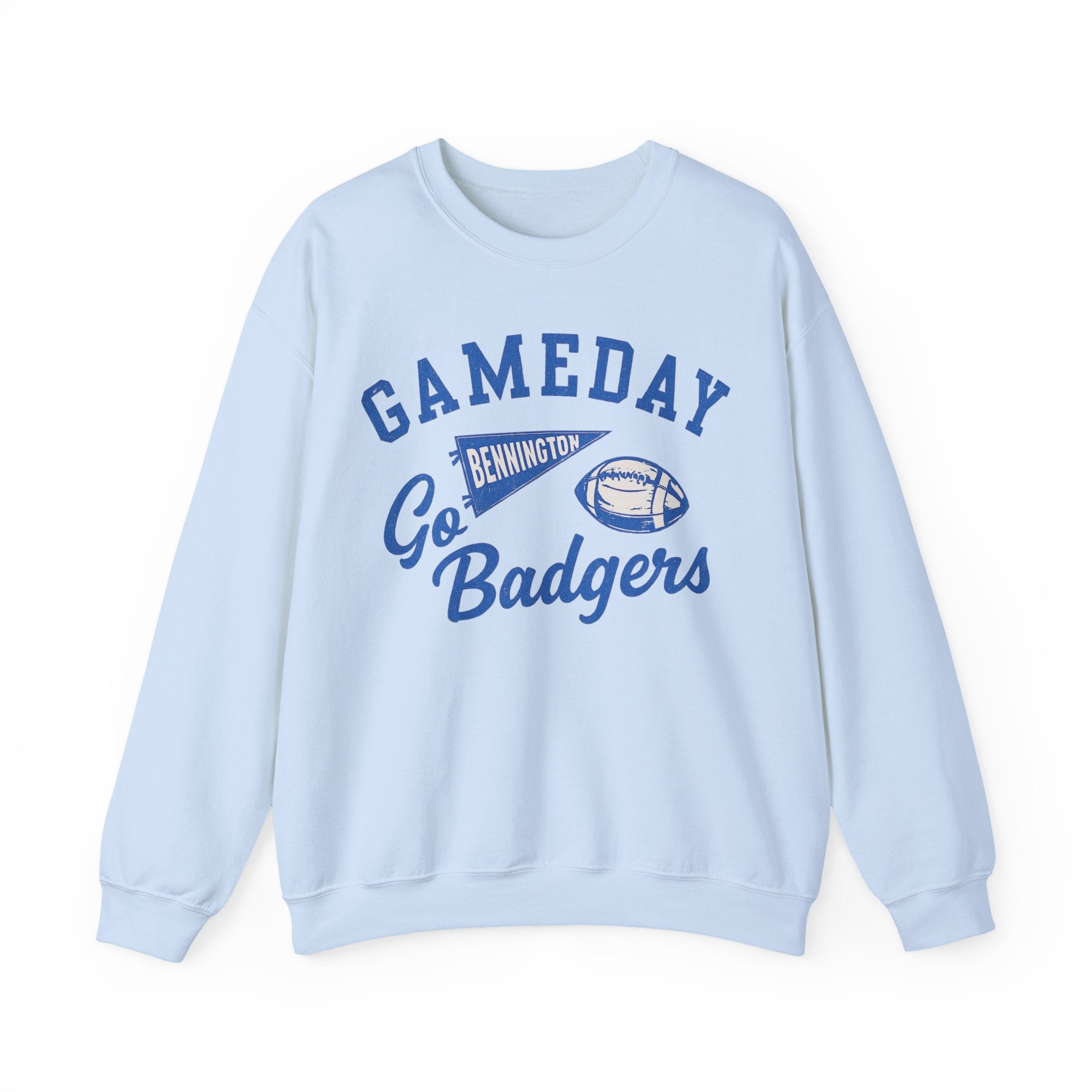Gameday Crewneck Sweatshirt - Bennington Badgers, Perfect for Sports Fans, Tailgating, College Events, Football Season, Cozy Apparel