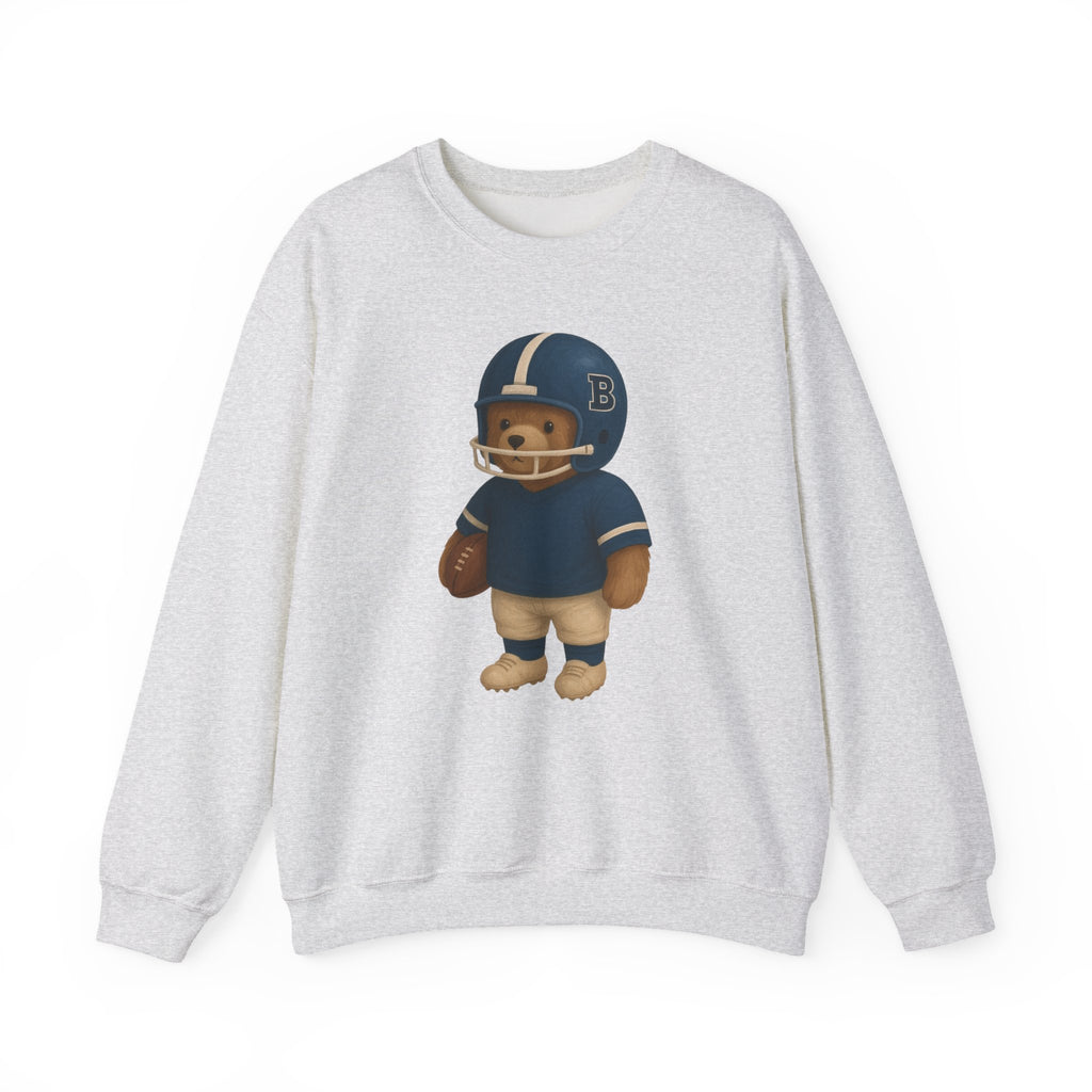 Cute Bear Football Sweatshirt, Cozy Football Apparel, Unisex Crewneck, Gift for Sports Fans, Football Season Style, Comfortable Casual Wear