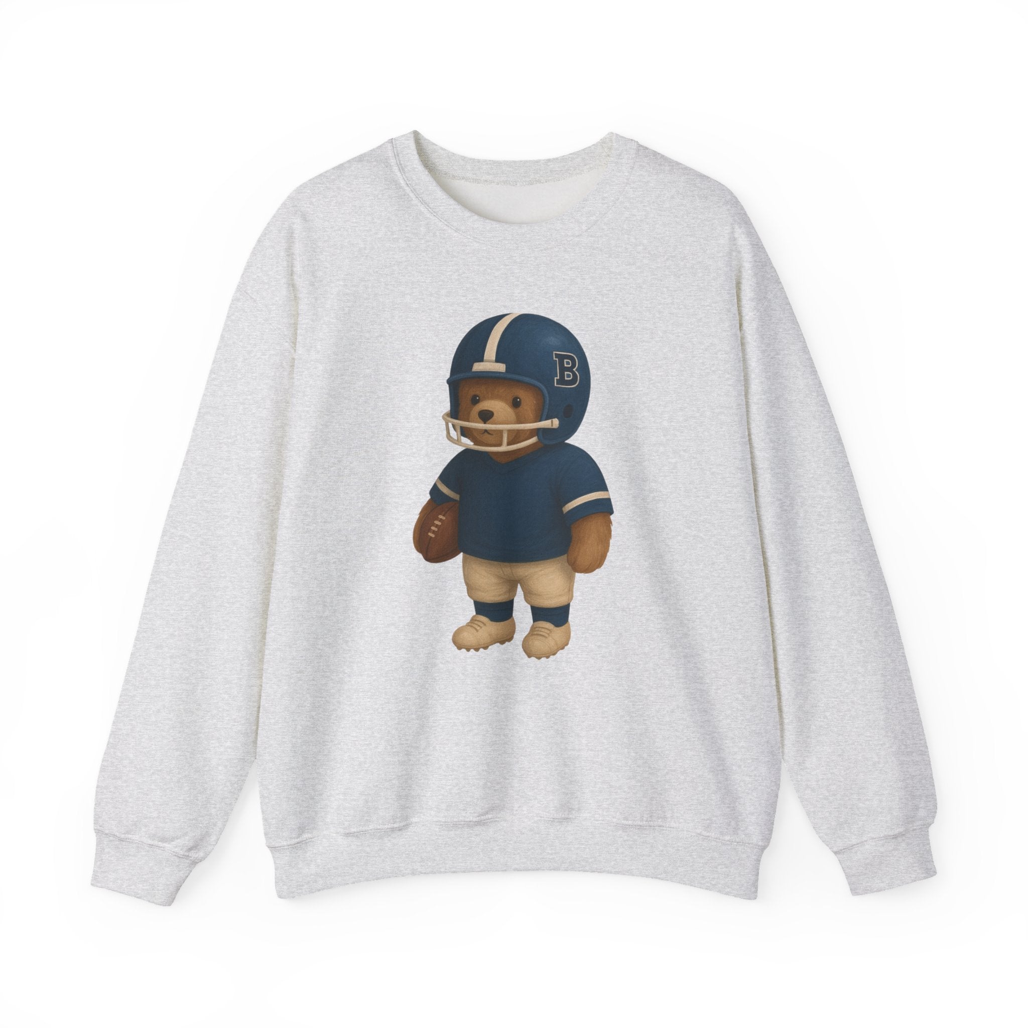 Cute Bear Football Sweatshirt, Cozy Football Apparel, Unisex Crewneck, Gift for Sports Fans, Football Season Style, Comfortable Casual Wear