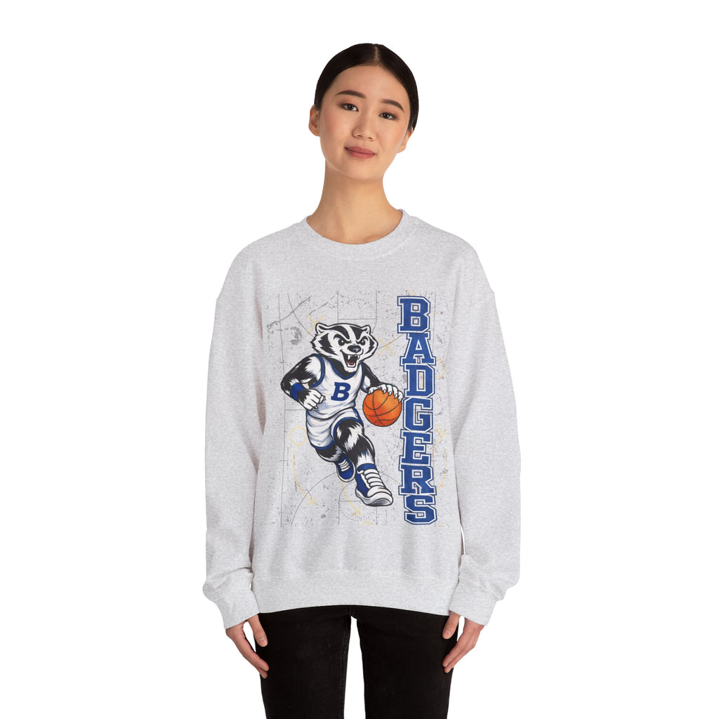 Badger basketball court distressed look Unisex Heavy Blend™ Crewneck Sweatshirt