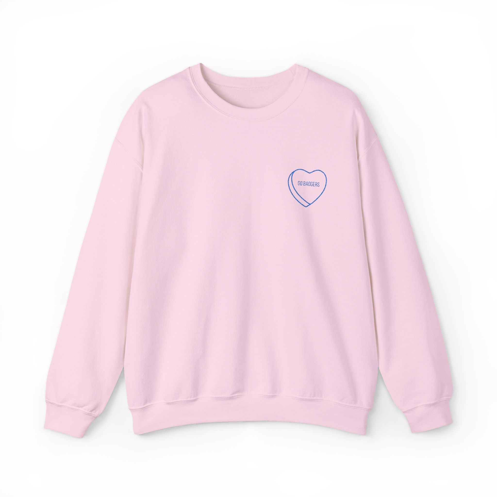 Embroidered Conversation heart go badgers Unisex Heavy Blend™ Crewneck Sweatshirt