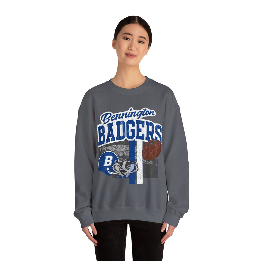 Bennington Badgers Crewneck Sweatshirt, Cozy Sportswear, Unisex Sweatshirt, Perfect for Game Days, School Spirit Apparel, Casual Wear
