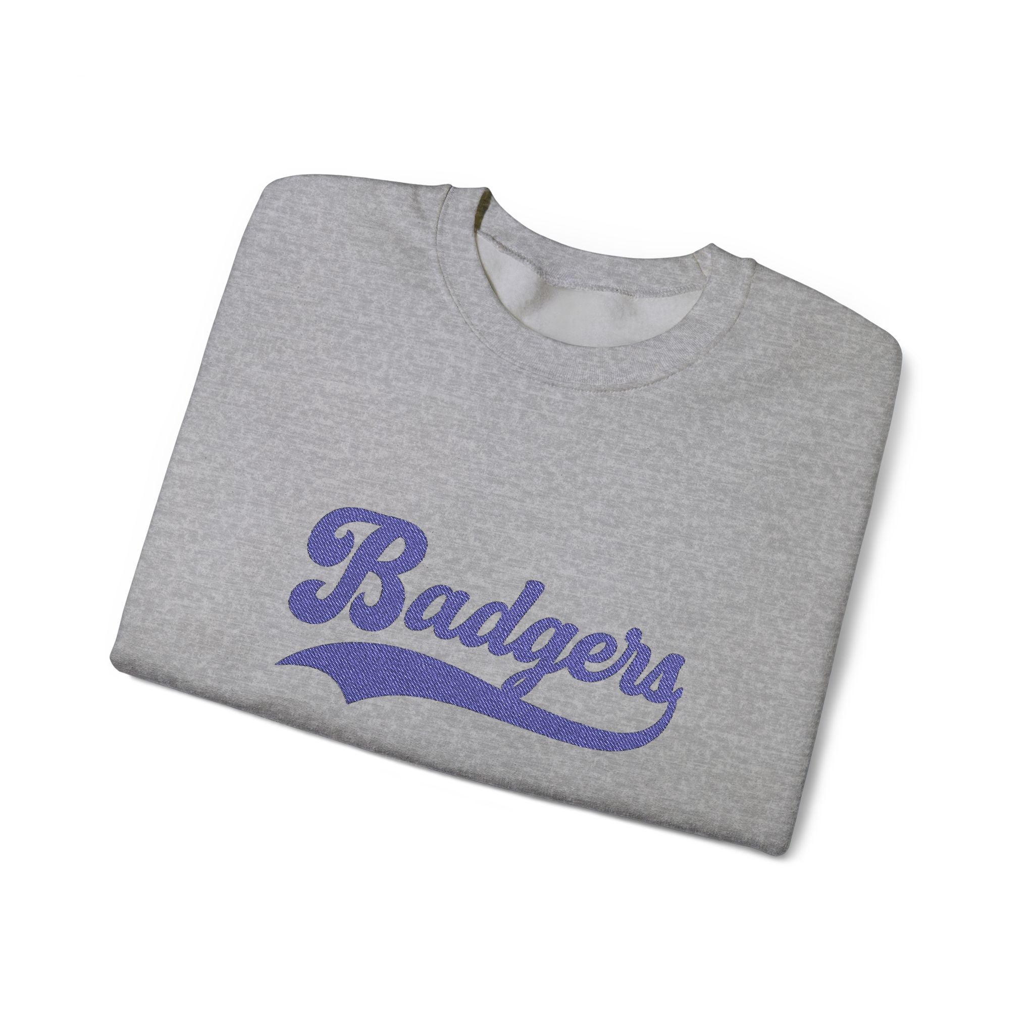 Embroidered badgers Unisex Crewneck Sweatshirt, Stylish Casual Wear, College Apparel, Gift for Sports Fans, Great for Fall Events