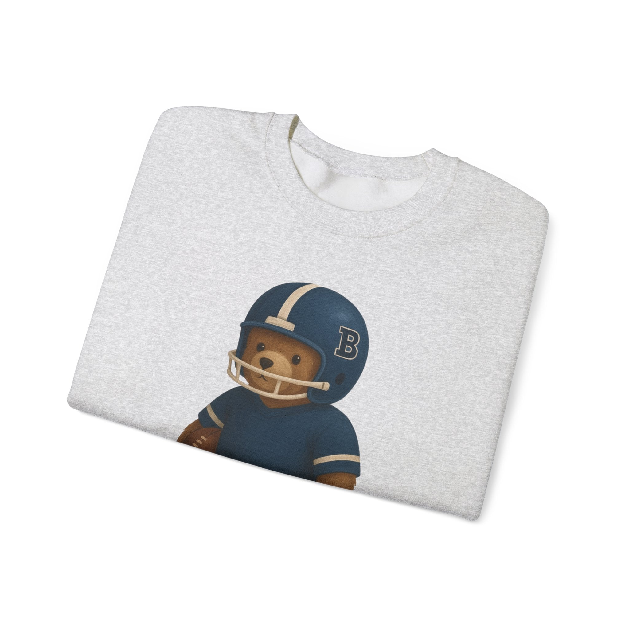 Cute Bear Football Sweatshirt, Cozy Football Apparel, Unisex Crewneck, Gift for Sports Fans, Football Season Style, Comfortable Casual Wear