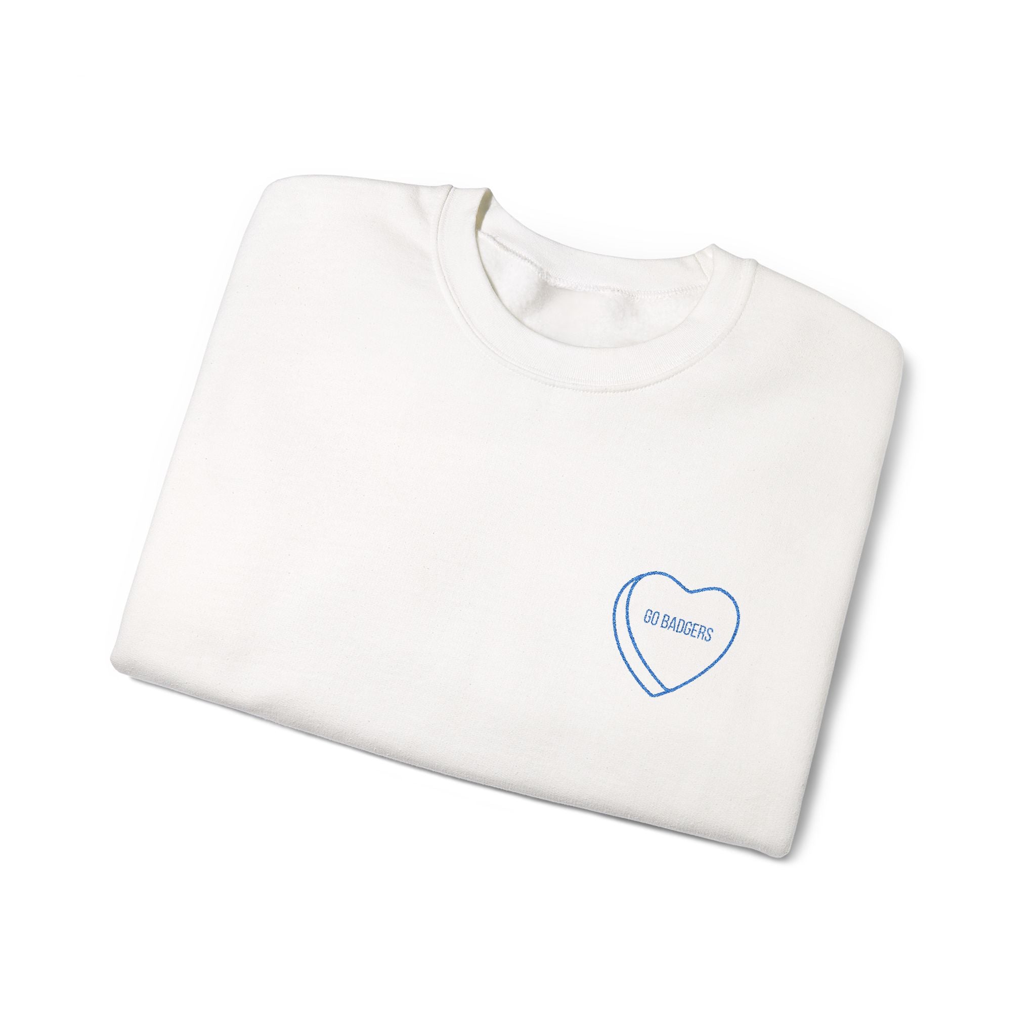 Embroidered Conversation heart go badgers Unisex Heavy Blend™ Crewneck Sweatshirt