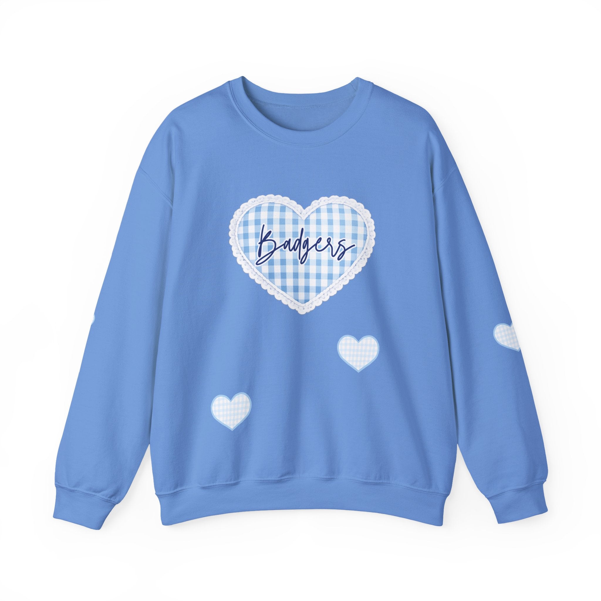 Gingham heart badgers Unisex Heavy Blend™ Crewneck Sweatshirt