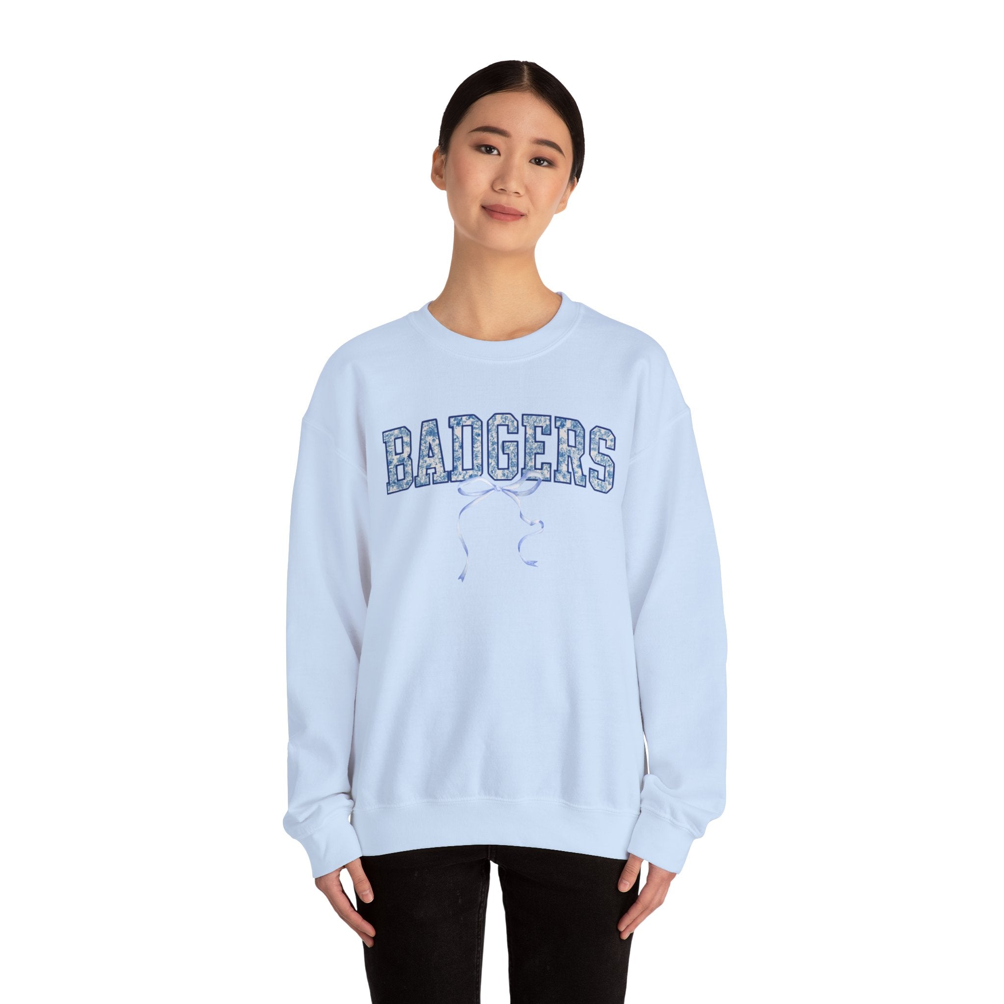 Badgers Unisex Crewneck Sweatshirt, Cozy Pullover, College Spirit Wear, Gift for Students, Casual Layering, Sports Fan Apparel