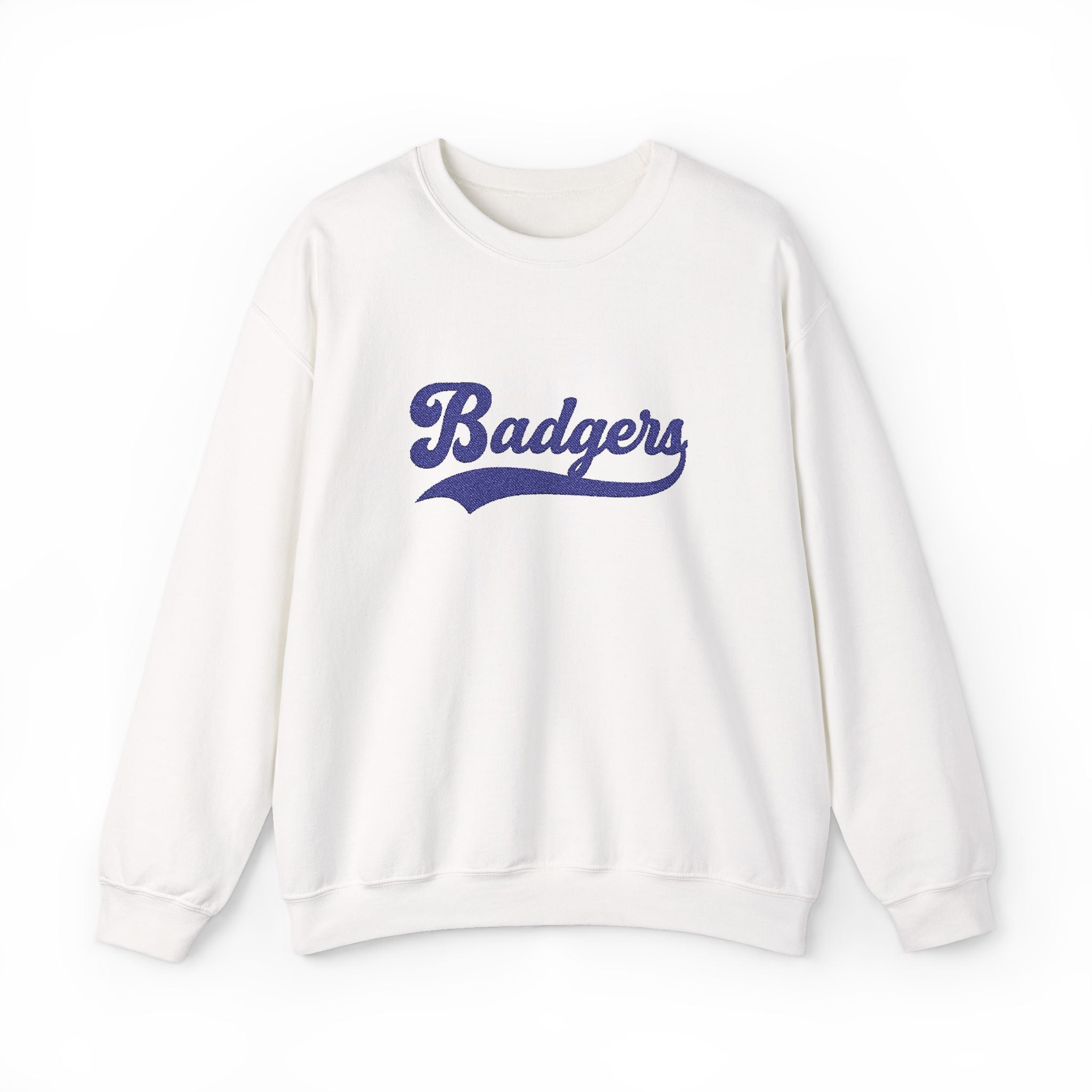 Embroidered badgers Unisex Crewneck Sweatshirt, Stylish Casual Wear, College Apparel, Gift for Sports Fans, Great for Fall Events