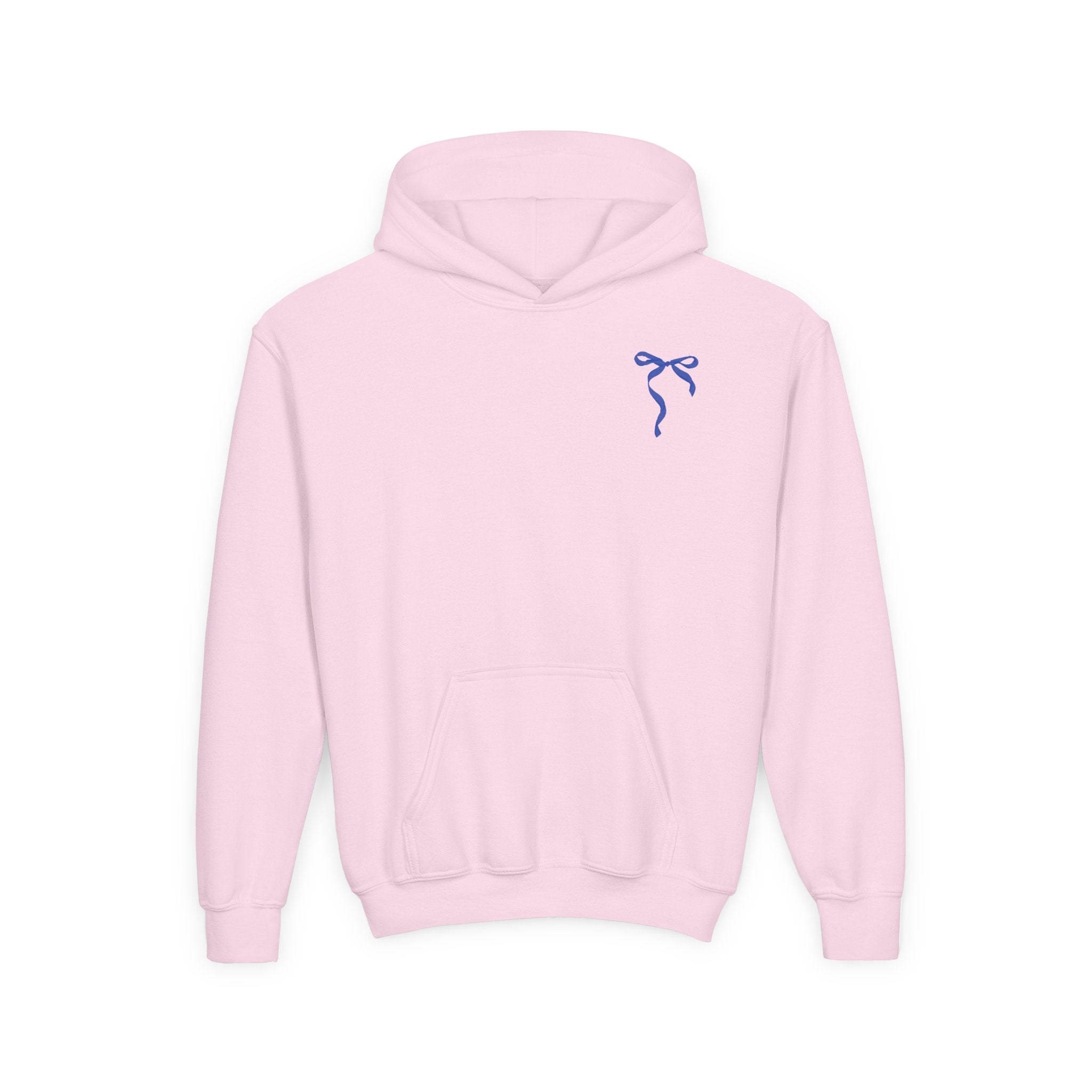 Youth ribbon bow badgers Heavy Blend Hooded Sweatshirt