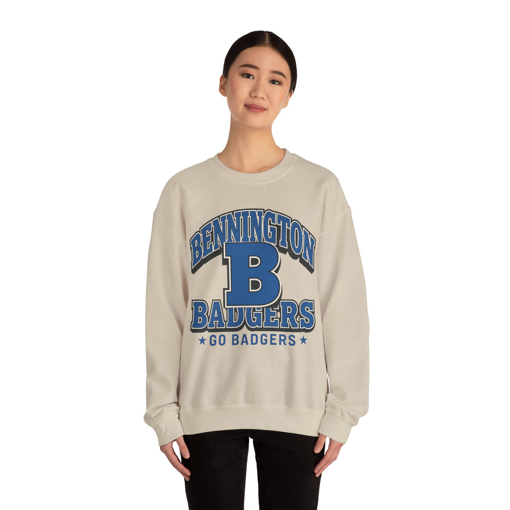 Bennington Badgers Unisex Crewneck Sweatshirt - Cozy College Apparel, Great for Game Day, Gifts, Sports Events, and School Spirit