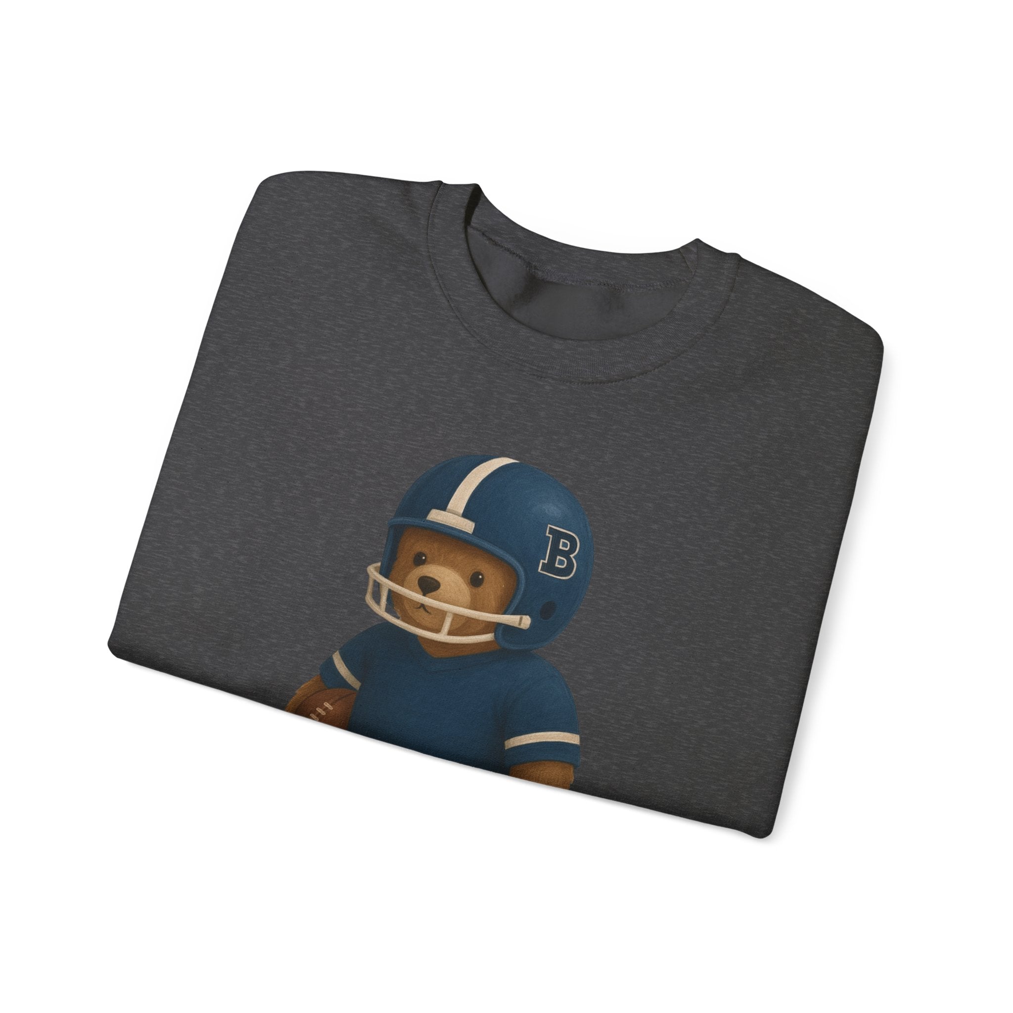 Cute Bear Football Sweatshirt, Cozy Football Apparel, Unisex Crewneck, Gift for Sports Fans, Football Season Style, Comfortable Casual Wear