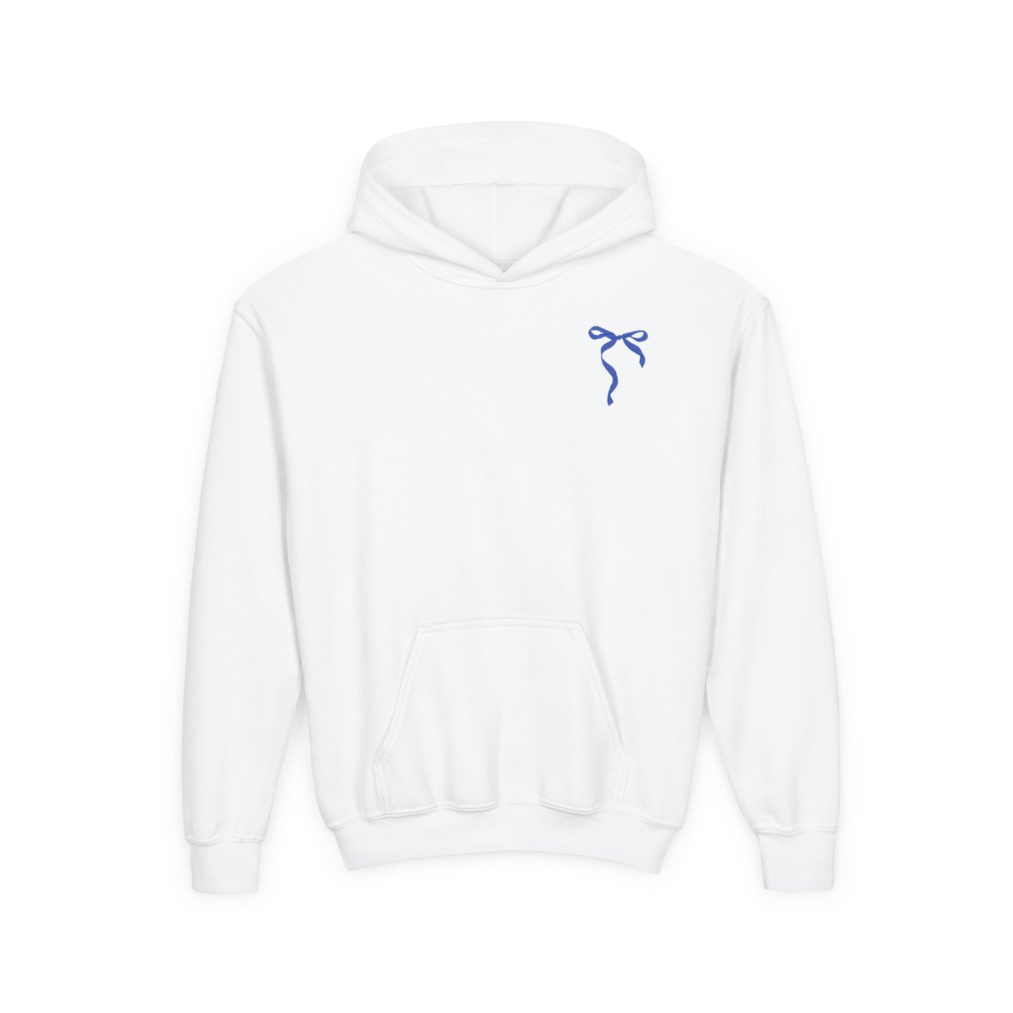 Youth ribbon bow badgers Heavy Blend Hooded Sweatshirt
