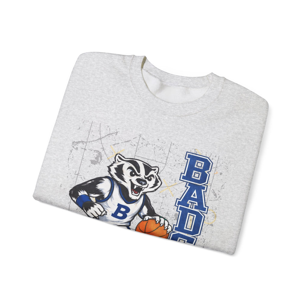 Badger basketball court distressed look Unisex Heavy Blend™ Crewneck Sweatshirt