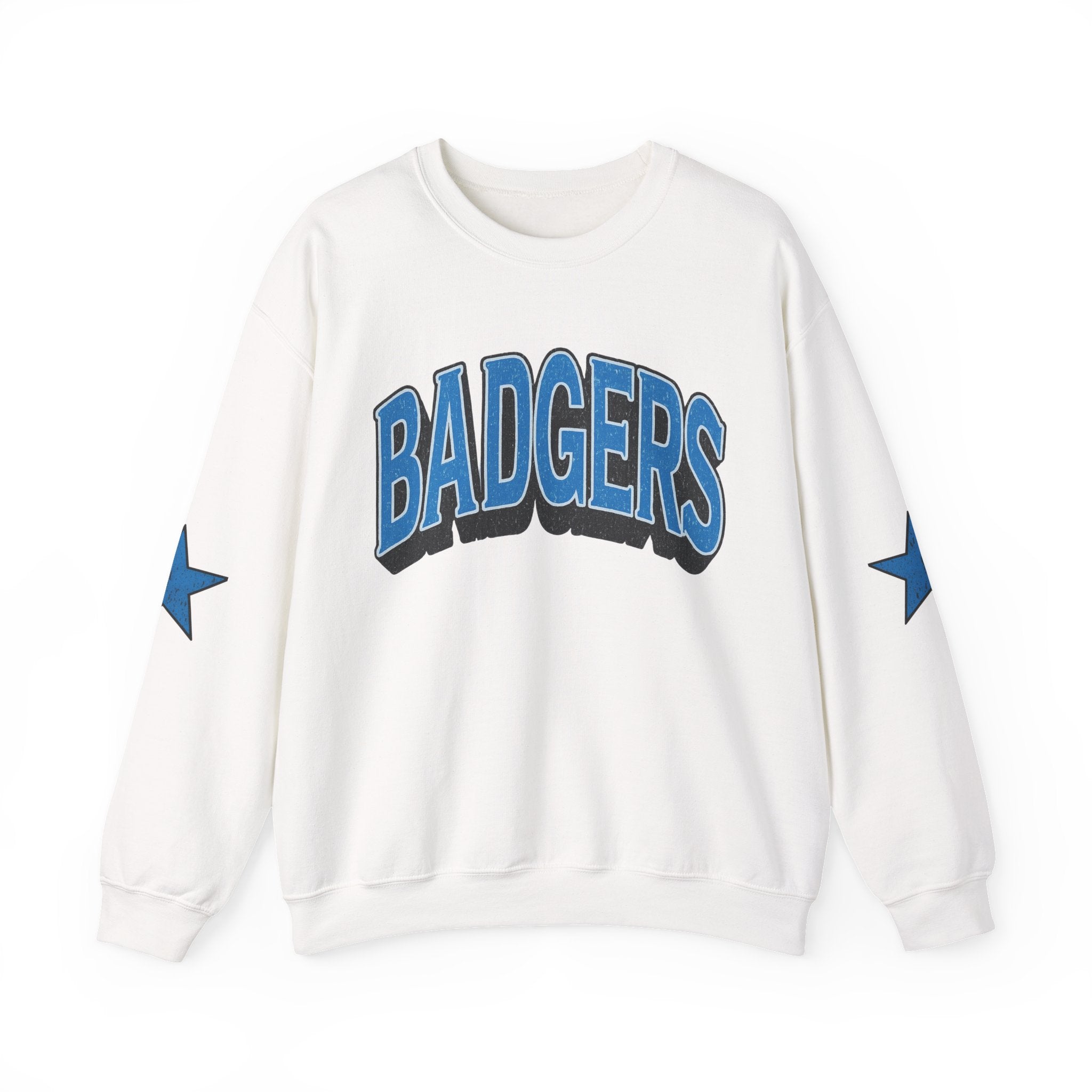 Badgers distress with stars Unisex Heavy Blend™ Crewneck Sweatshirt