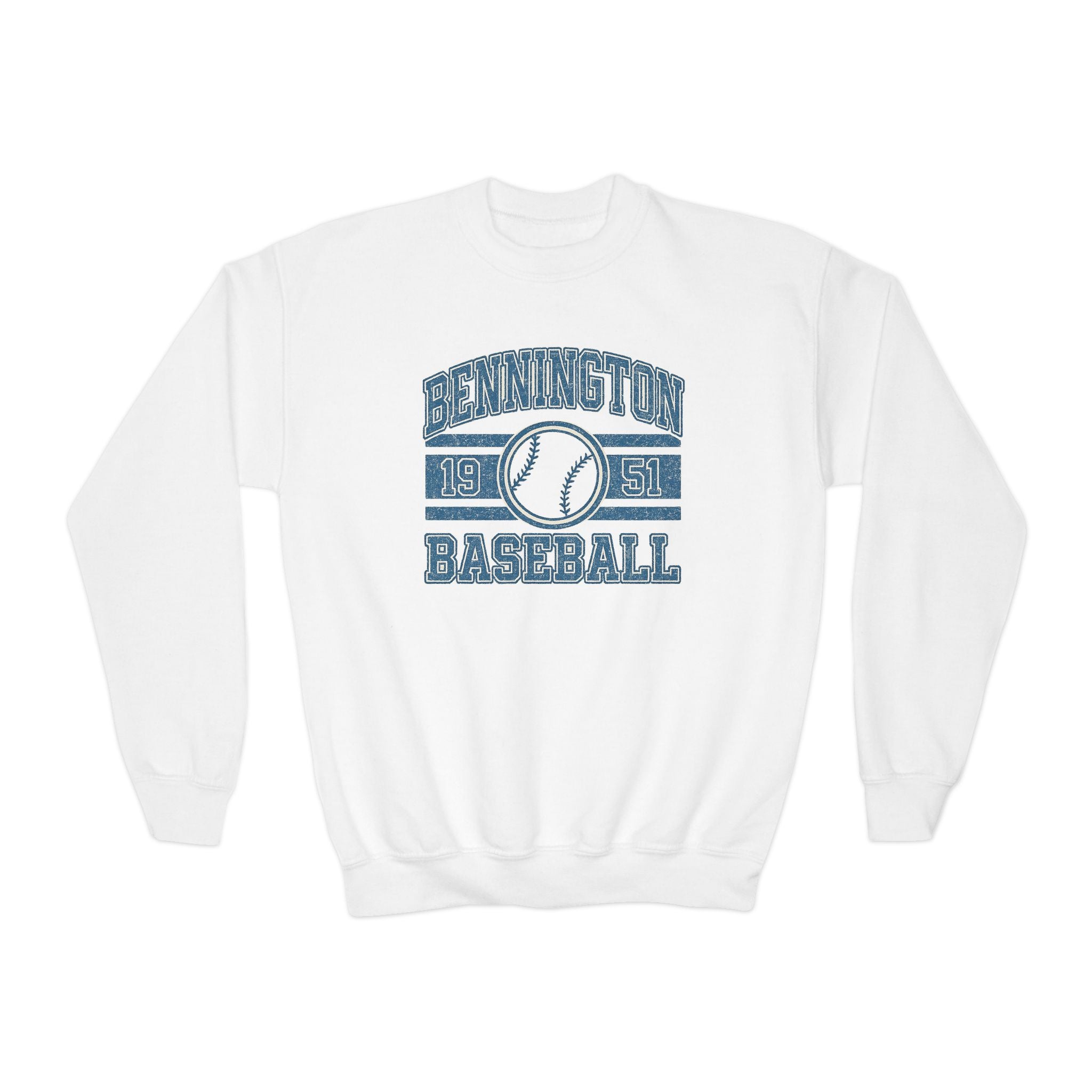 Youth Baseball Crewneck Sweatshirt, Vintage Sports Top, Perfect for Team Spirit, Back to School, Gifts for Young Athletes, Unisex Sweatshirt