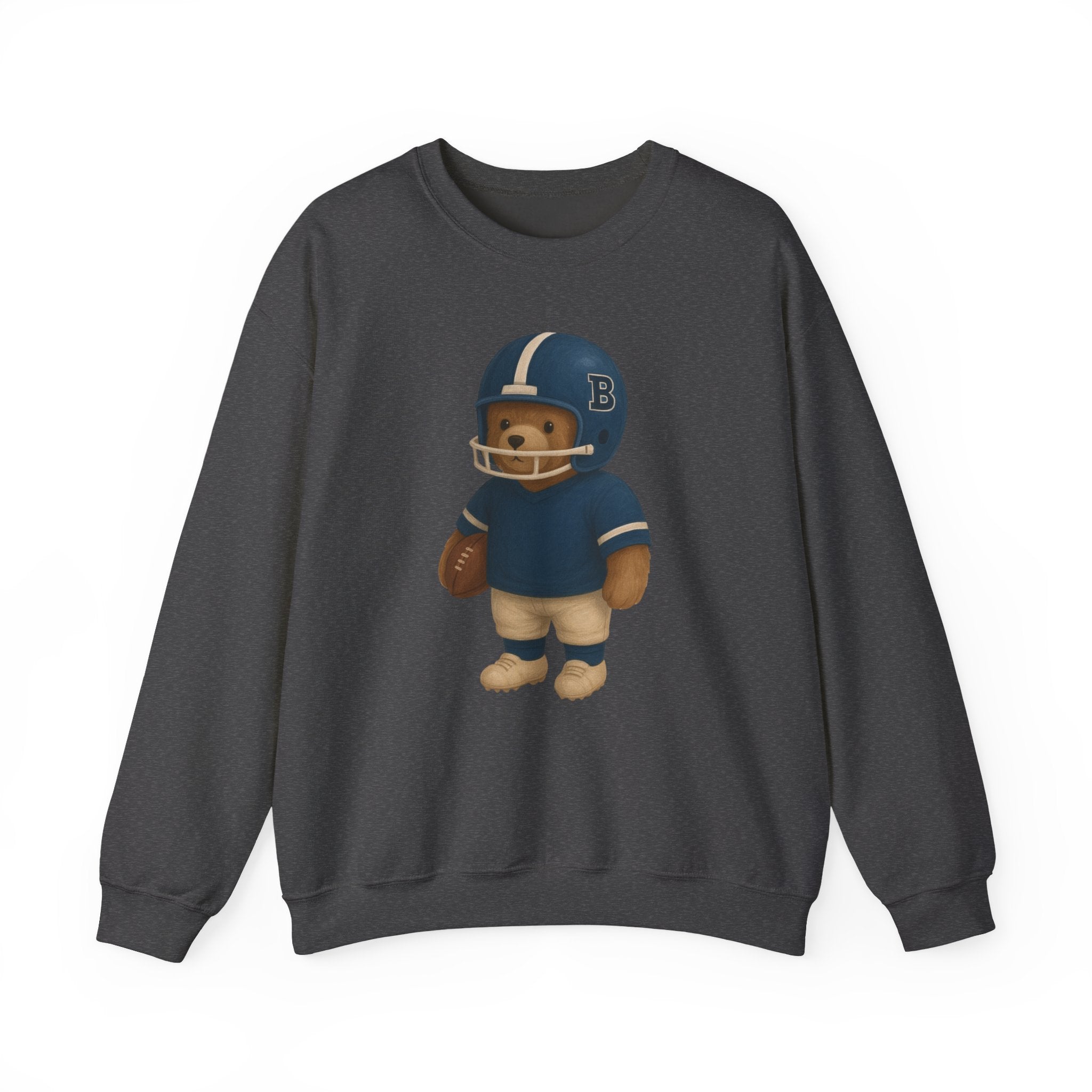 Cute Bear Football Sweatshirt, Cozy Football Apparel, Unisex Crewneck, Gift for Sports Fans, Football Season Style, Comfortable Casual Wear