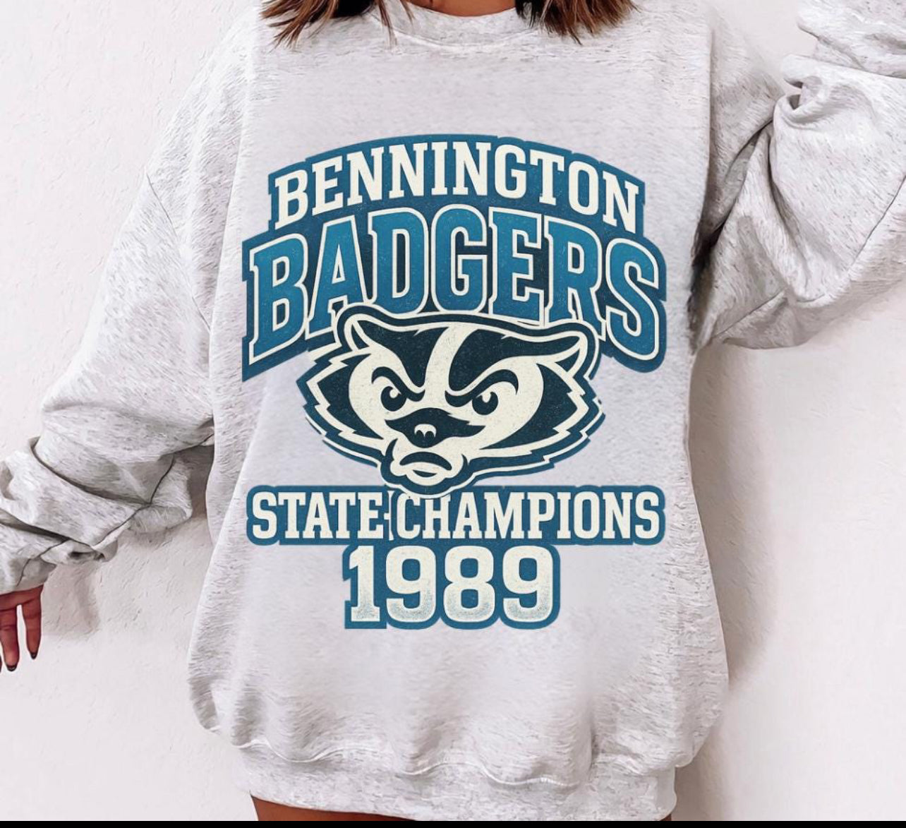 Vintage Badgers Crewneck Sweatshirt, Unisex Retro Sport Sweatshirt, College Team Apparel, State Champions Sweatshirt, Gift for Sports Fans