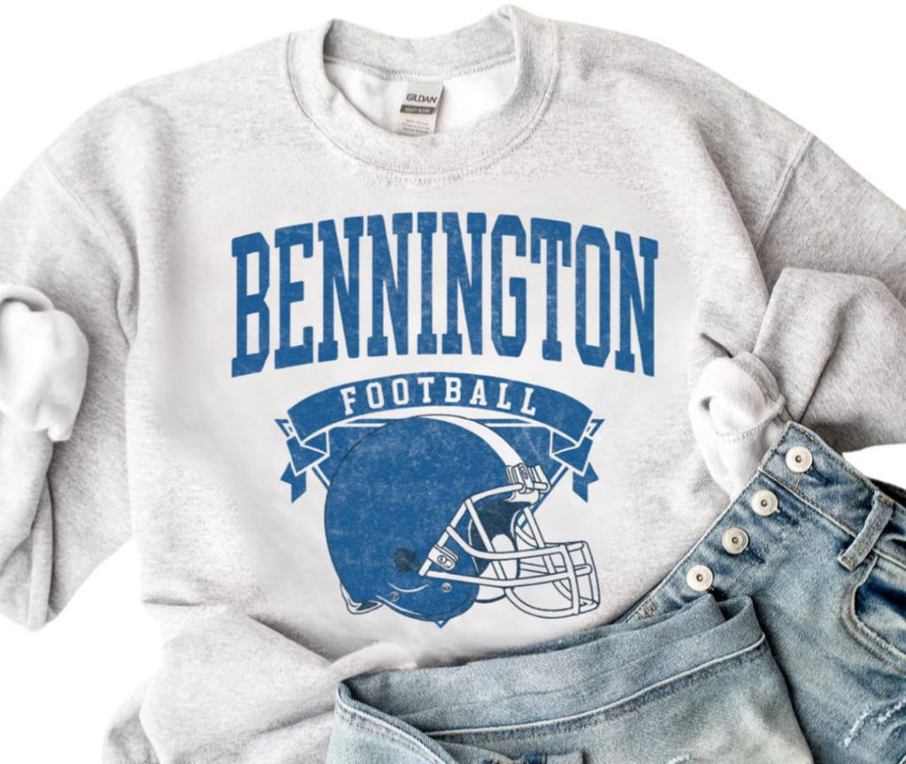 Bennington Football Crewneck Sweatshirt | Unisex Heavy Blend, Comfortable, Casual Wear, Great for Game Day, Gifts for Sports Fans