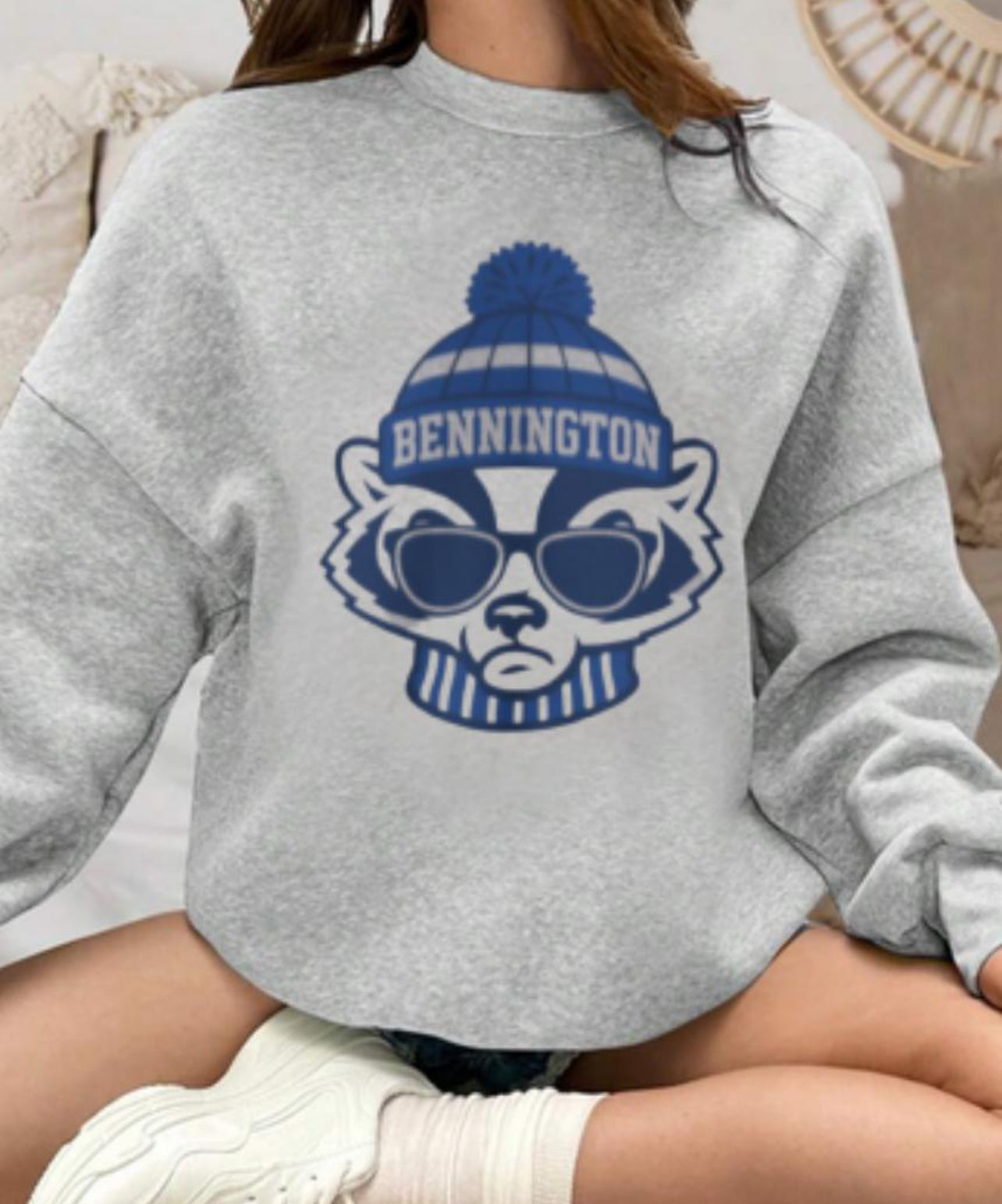 Cool Bennington Raccoon Sweatshirt, Unisex Crewneck, Cozy Gift for Animal Lovers, Winter Wardrobe Essential, Unique College Apparel