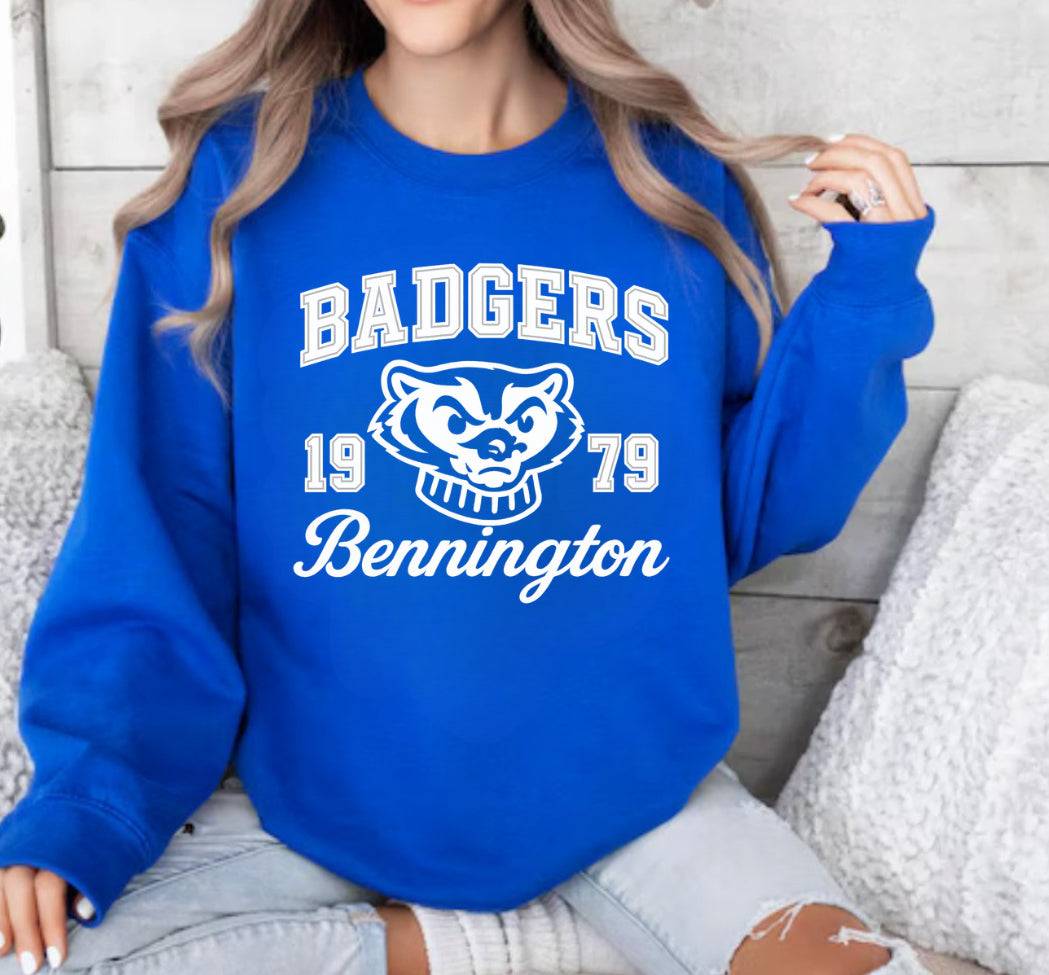 Vintage Badgers Crewneck Sweatshirt, Unisex Sweatshirt, College Apparel, Gift for Students, Casual Outfit, Retro Style
