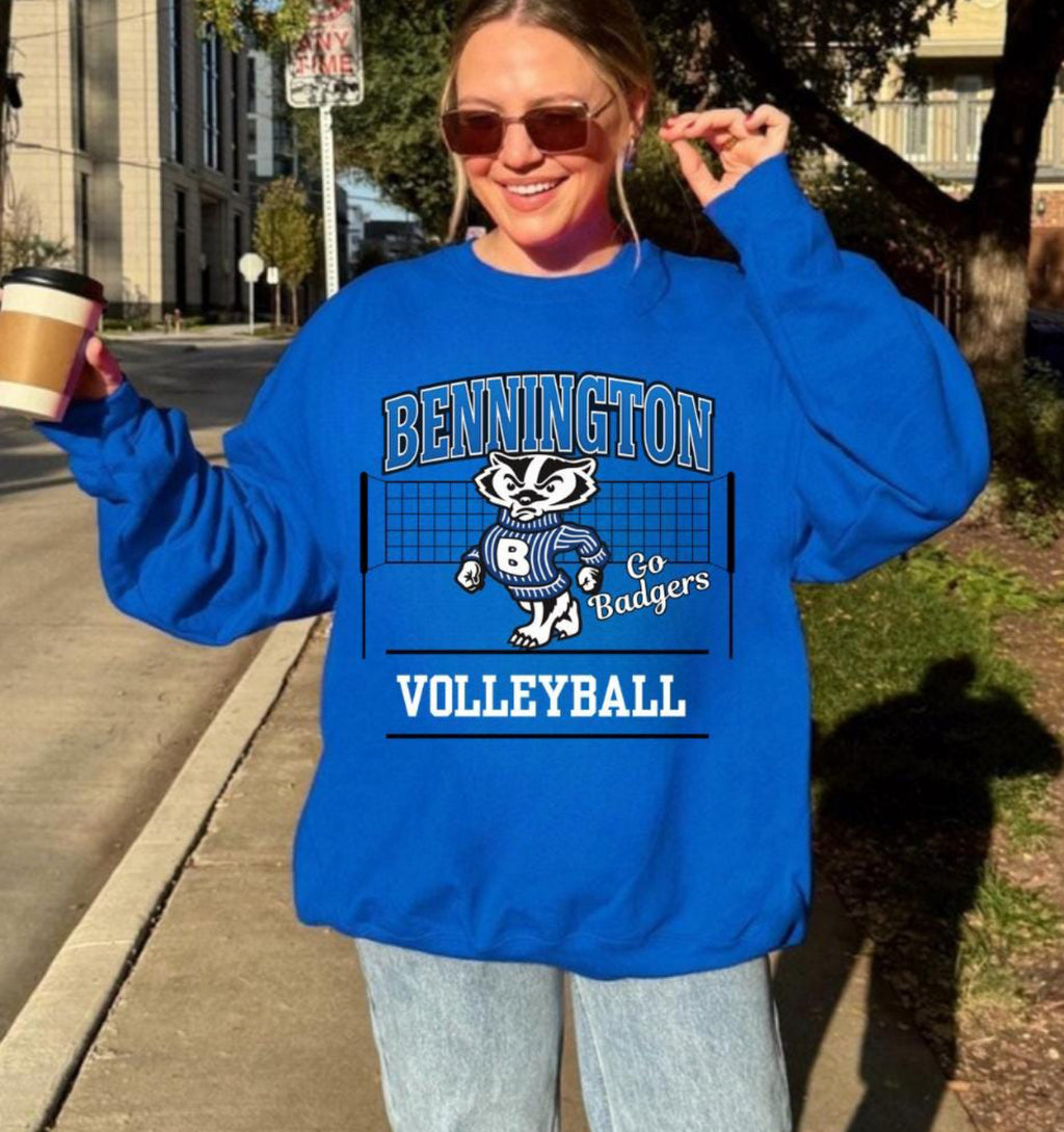 Bennington Volleyball Crewneck Sweatshirt, Unisex Sports Apparel, Cozy Athletic Wear, Team Spirit Clothing, Gifts for Athletes