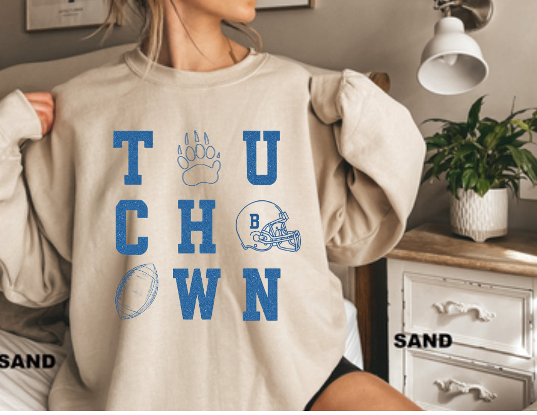 Touchdown Sweatshirt - Cozy Unisex Crewneck for Game Day, Sports Fans, Football Lovers, Fall Layering, Casual Wear