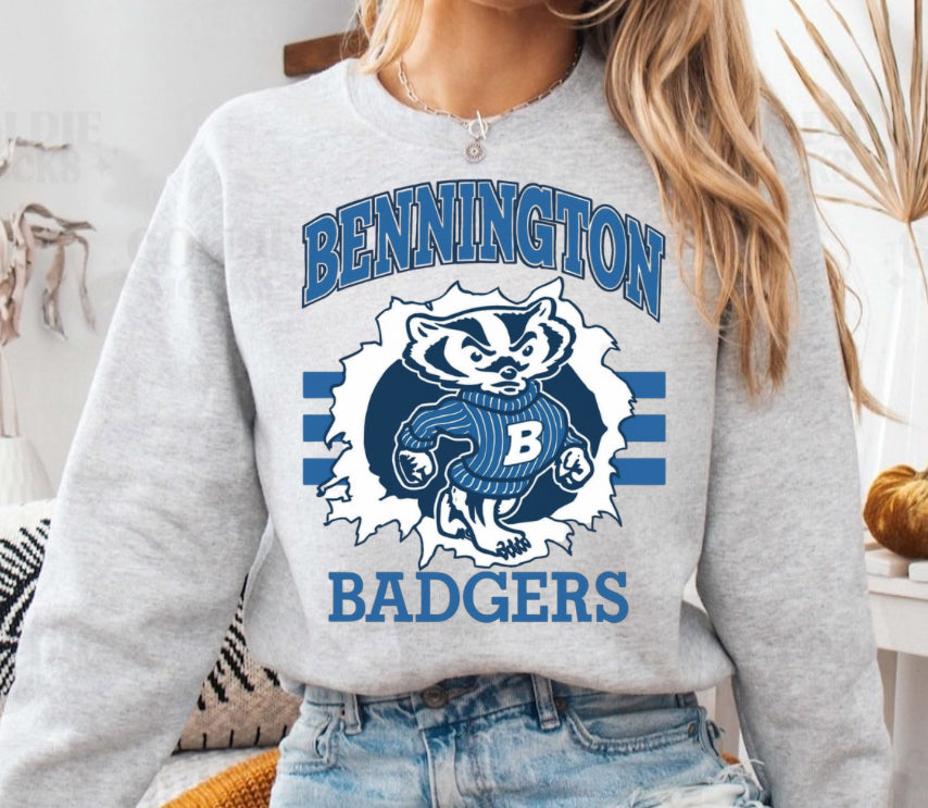Bennington Badgers Vintage Unisex Crewneck Sweatshirt, Cozy Pullover for Game Day, College Apparel, Casual Wear, Gift for Him/Her