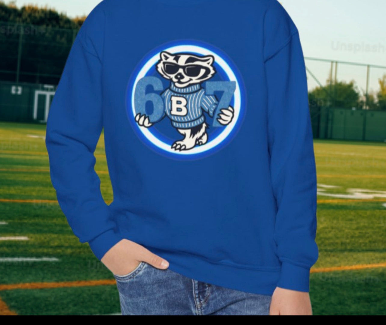 67 Bennington badgers crewneck Youth Crewneck Sweatshirt