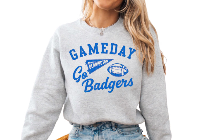 Gameday Crewneck Sweatshirt - Bennington Badgers, Perfect for Sports Fans, Tailgating, College Events, Football Season, Cozy Apparel