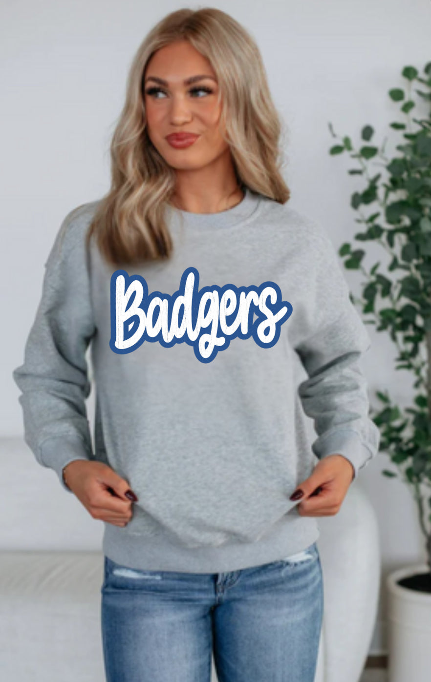 Cozy Unisex Crewneck Sweatshirt - Perfect for Game Days, Casual Outings, Gifts, College Spirit, Badgers Apparel