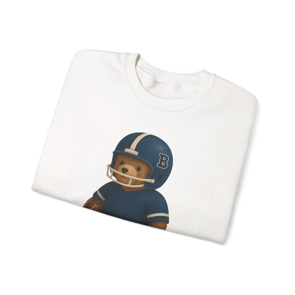 Cute Bear Football Sweatshirt, Cozy Football Apparel, Unisex Crewneck, Gift for Sports Fans, Football Season Style, Comfortable Casual Wear