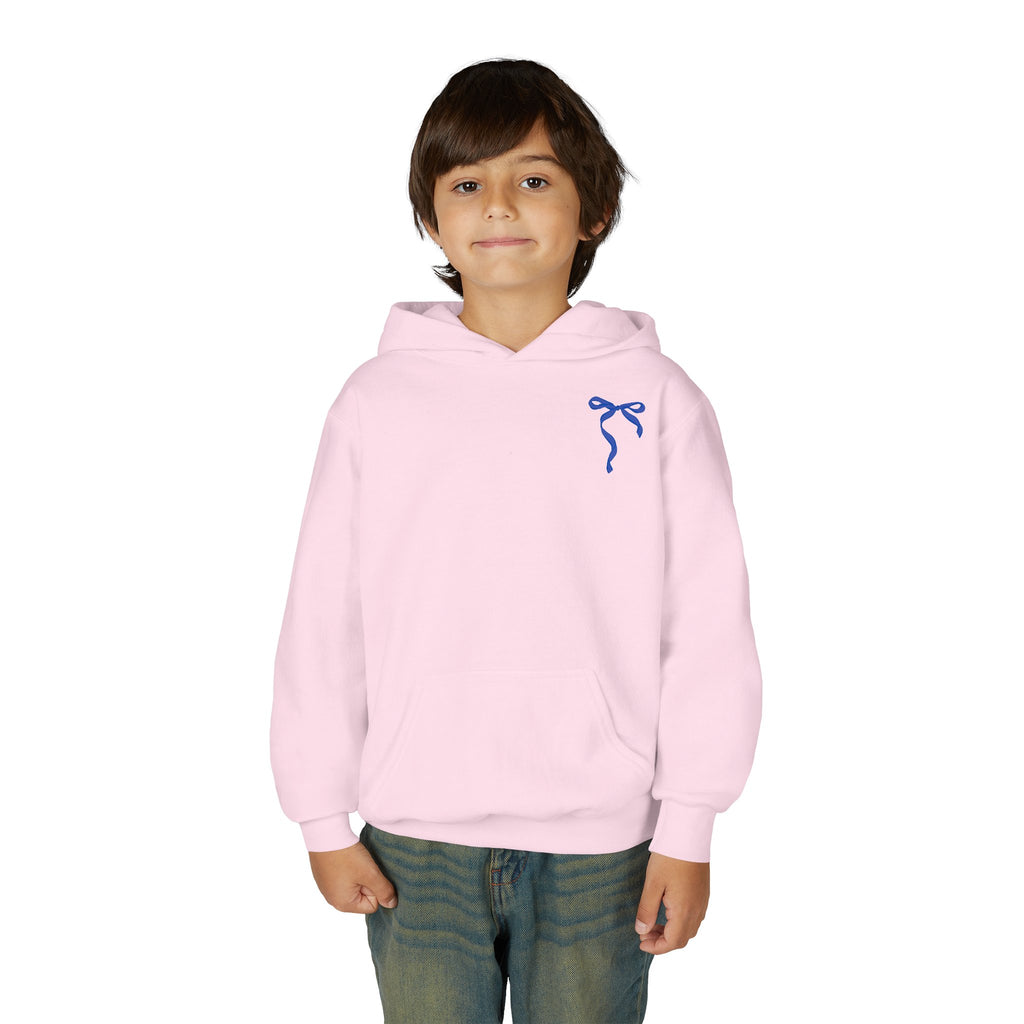 Youth ribbon bow badgers Heavy Blend Hooded Sweatshirt