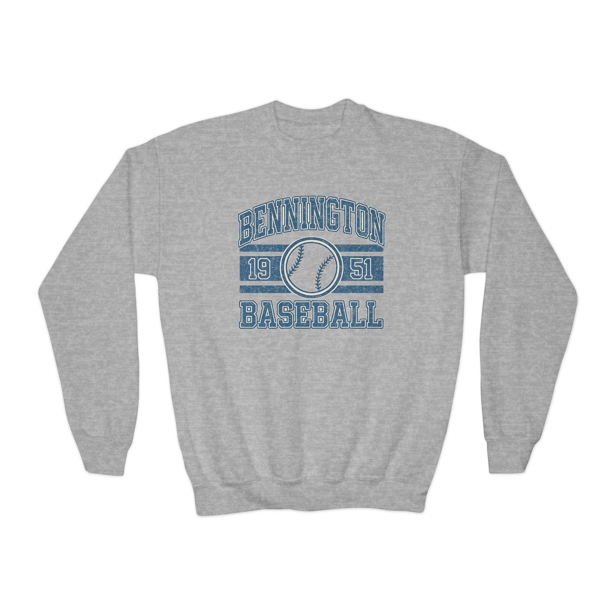 Youth Baseball Crewneck Sweatshirt, Vintage Sports Top, Perfect for Team Spirit, Back to School, Gifts for Young Athletes, Unisex Sweatshirt