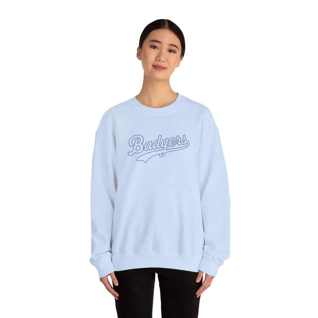 Embroidered outlined badgers Unisex Heavy Blend™ Crewneck Sweatshirt