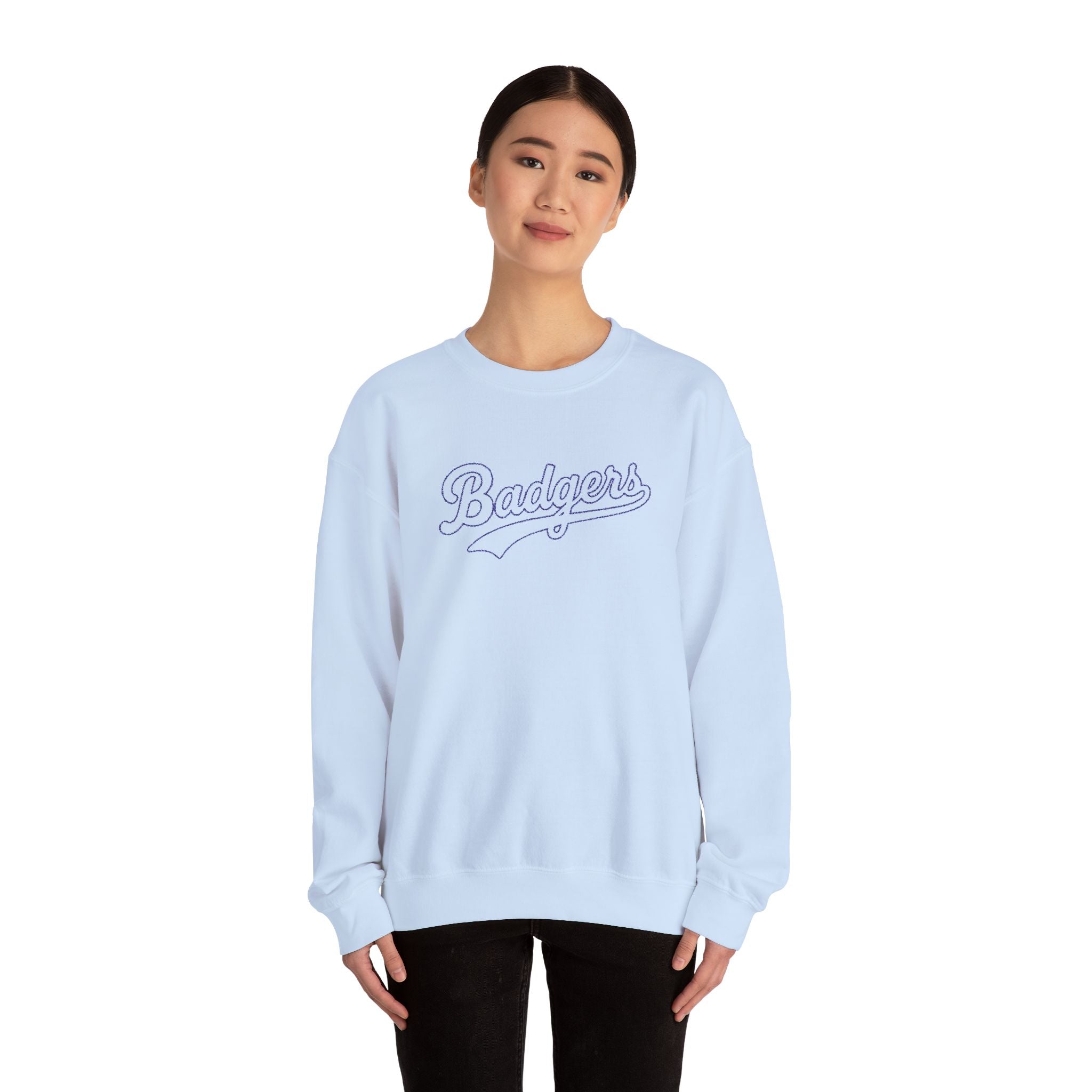 Embroidered outlined badgers Unisex Heavy Blend™ Crewneck Sweatshirt