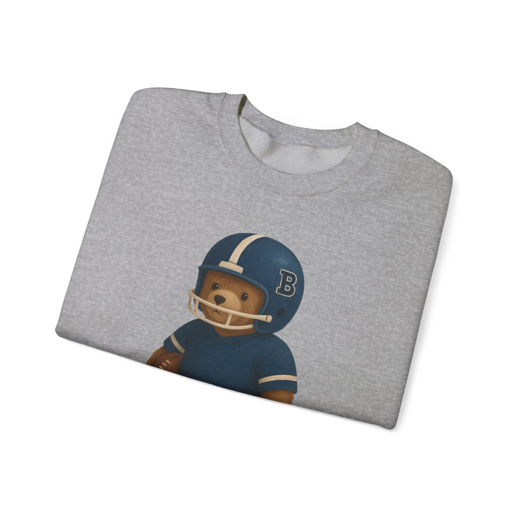 Cute Bear Football Sweatshirt, Cozy Football Apparel, Unisex Crewneck, Gift for Sports Fans, Football Season Style, Comfortable Casual Wear
