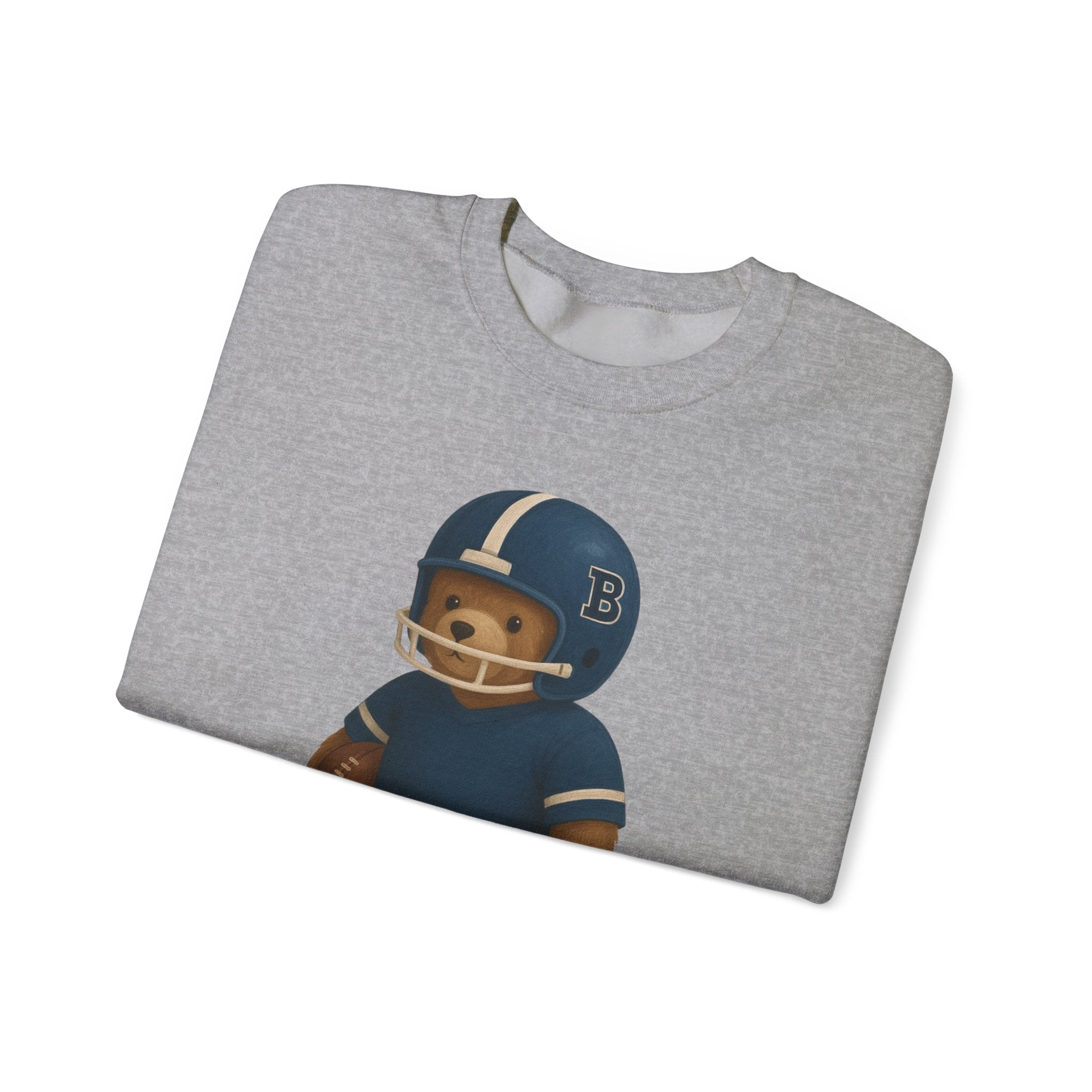 Cute Bear Football Sweatshirt, Cozy Football Apparel, Unisex Crewneck, Gift for Sports Fans, Football Season Style, Comfortable Casual Wear