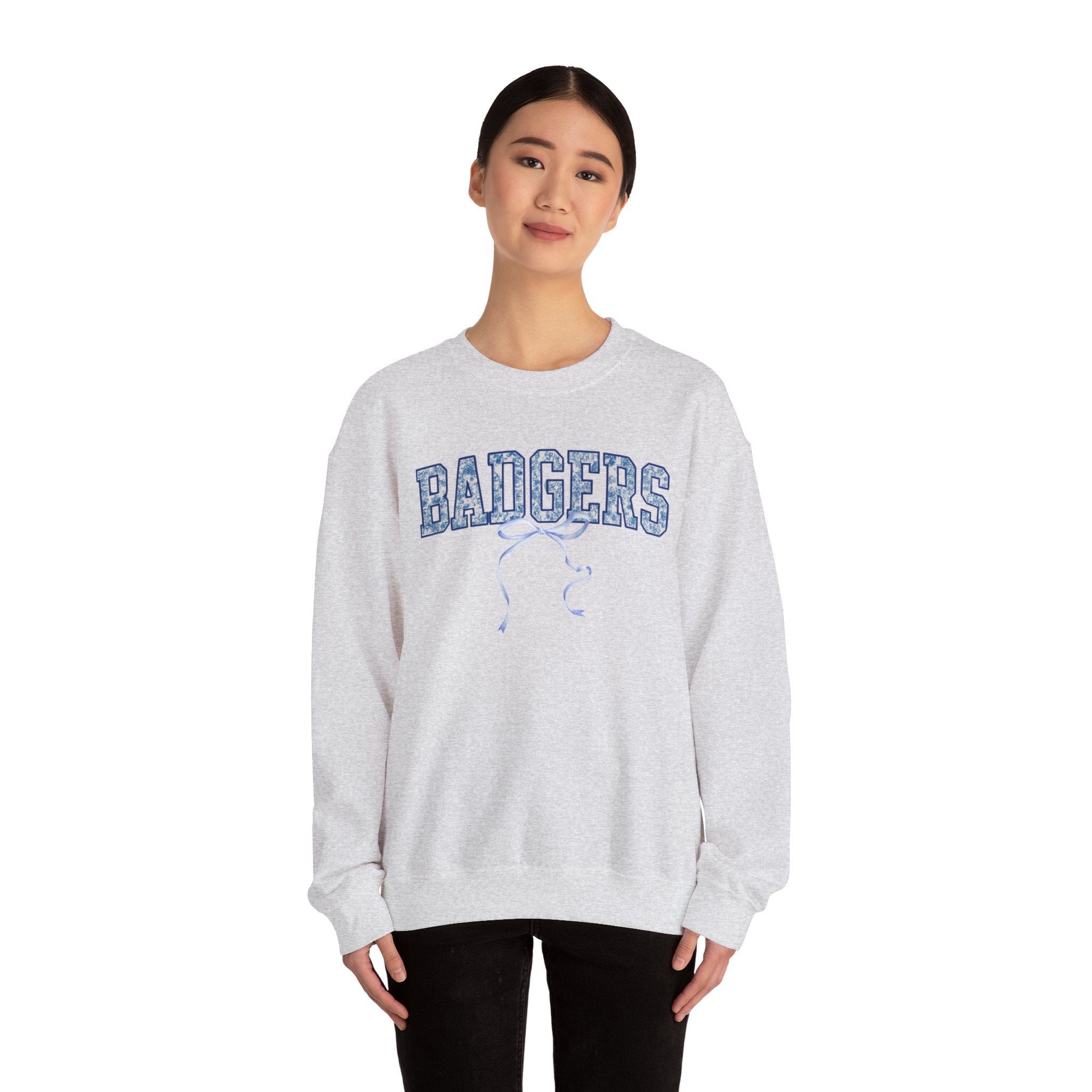 Badgers Unisex Crewneck Sweatshirt, Cozy Pullover, College Spirit Wear, Gift for Students, Casual Layering, Sports Fan Apparel