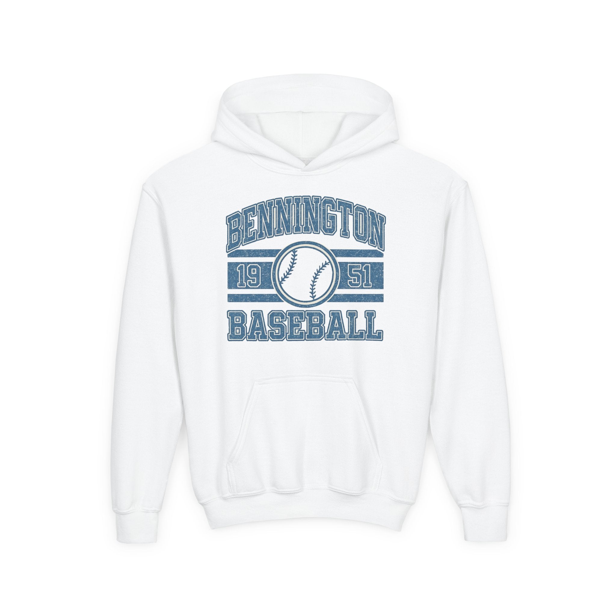 Vintage Baseball Youth Hoodie, Bennington Baseball Sweatshirt for Kids, Perfect for Sports Events and Gifts, Youth Sportswear
