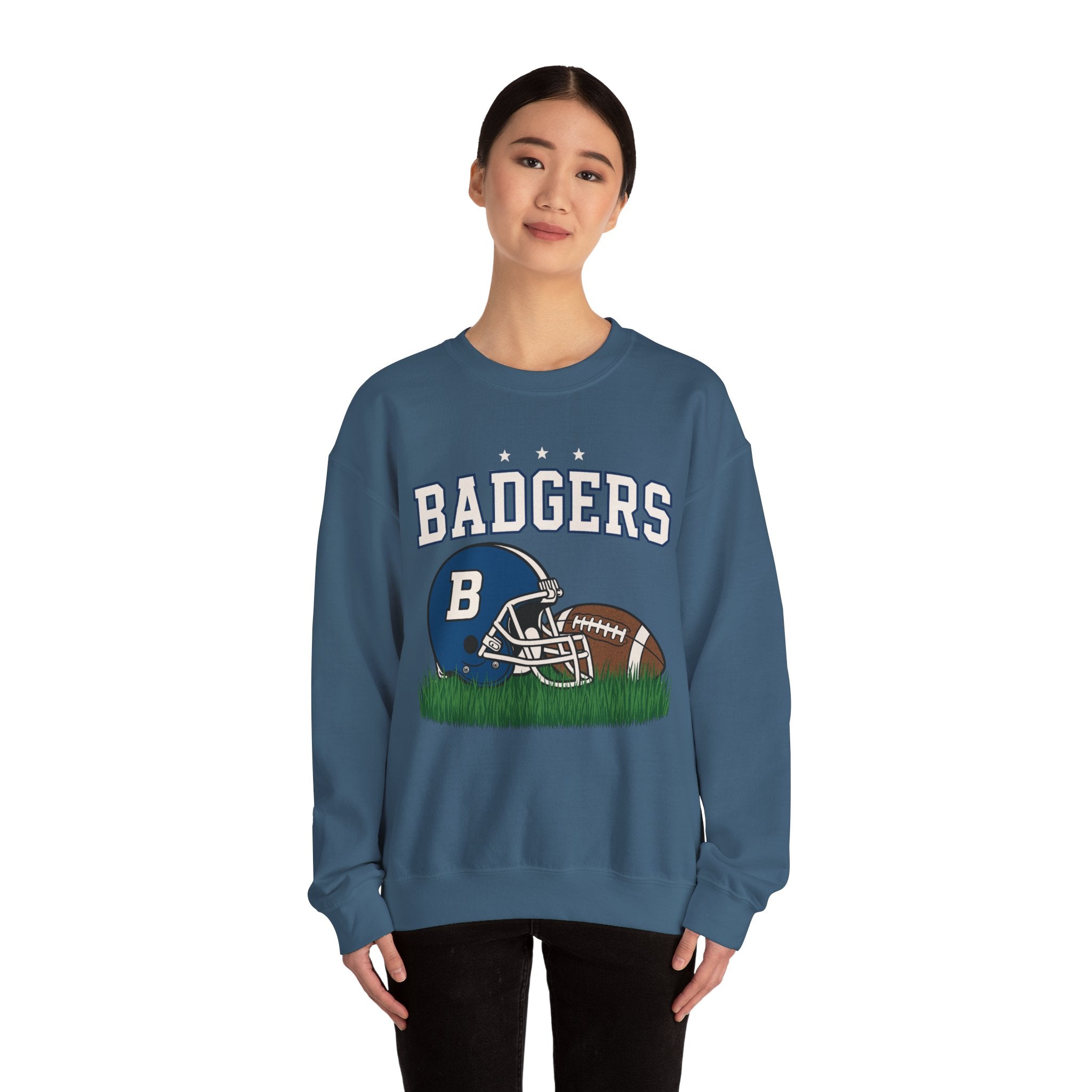 Badgers Football Unisex Sweatshirt, Cozy Crewneck, Sportswear, Gift for Fans, College Apparel, Game Day Outfit