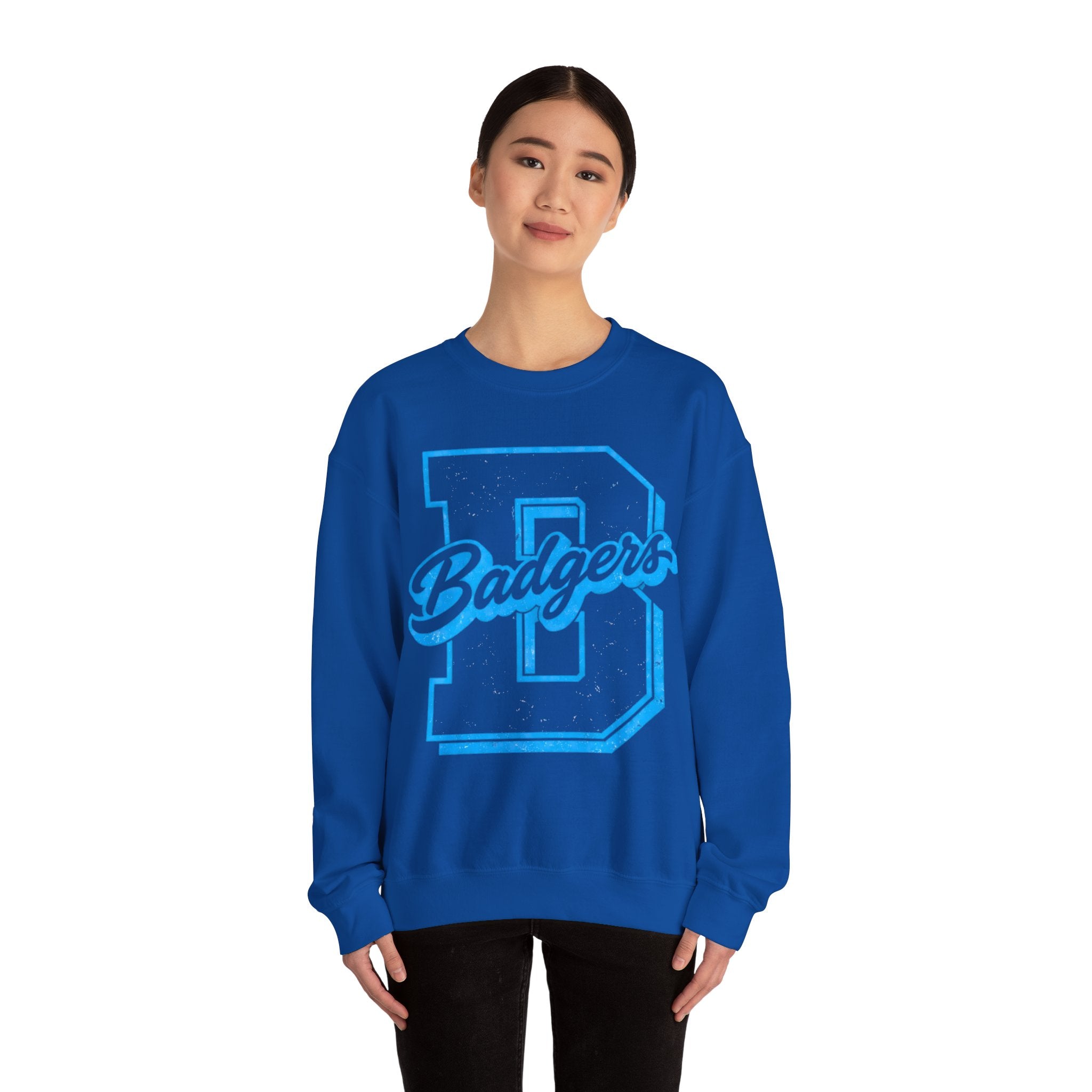 Light blue B and badgers Unisex Heavy Blend™ Crewneck Sweatshirt