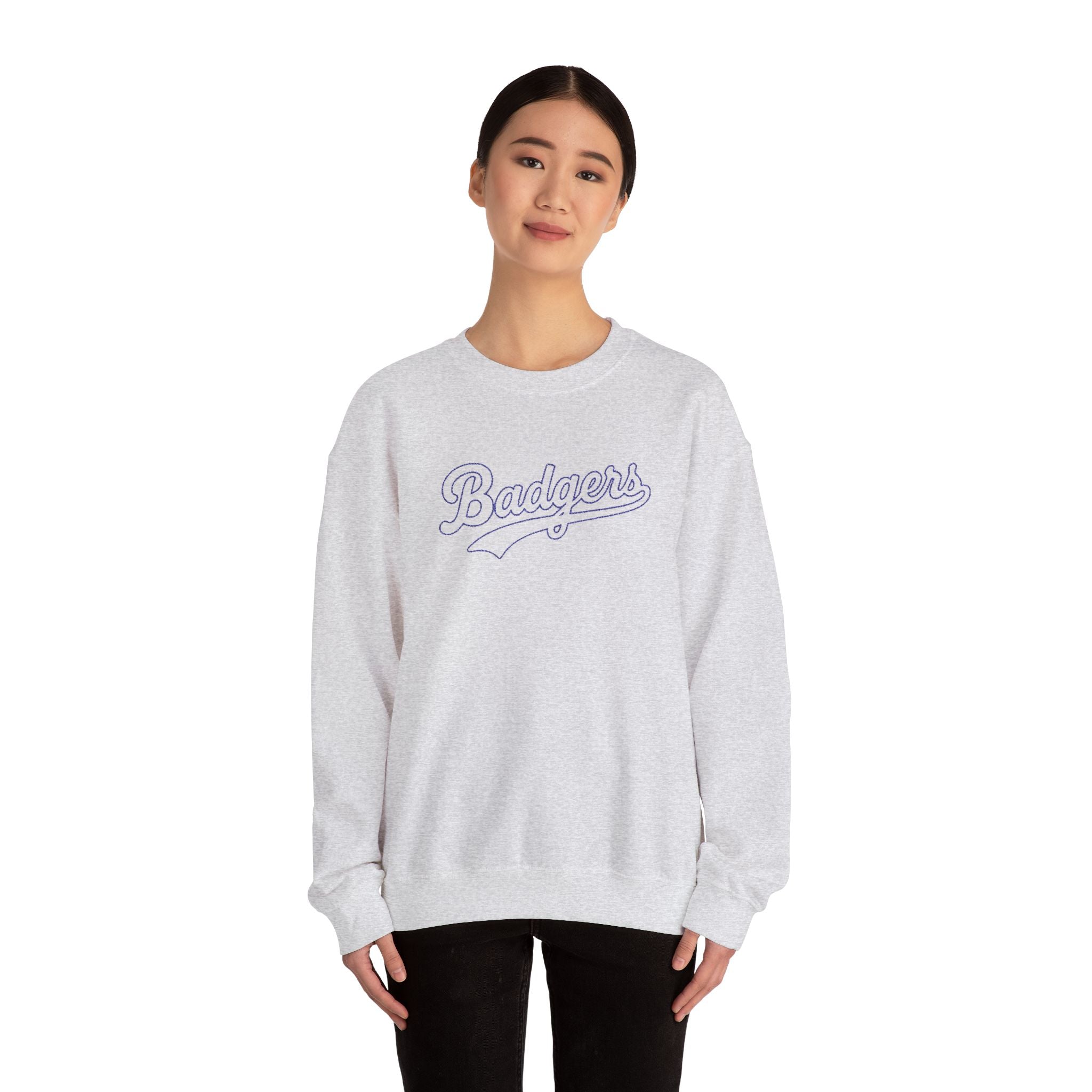 Embroidered outlined badgers Unisex Heavy Blend™ Crewneck Sweatshirt