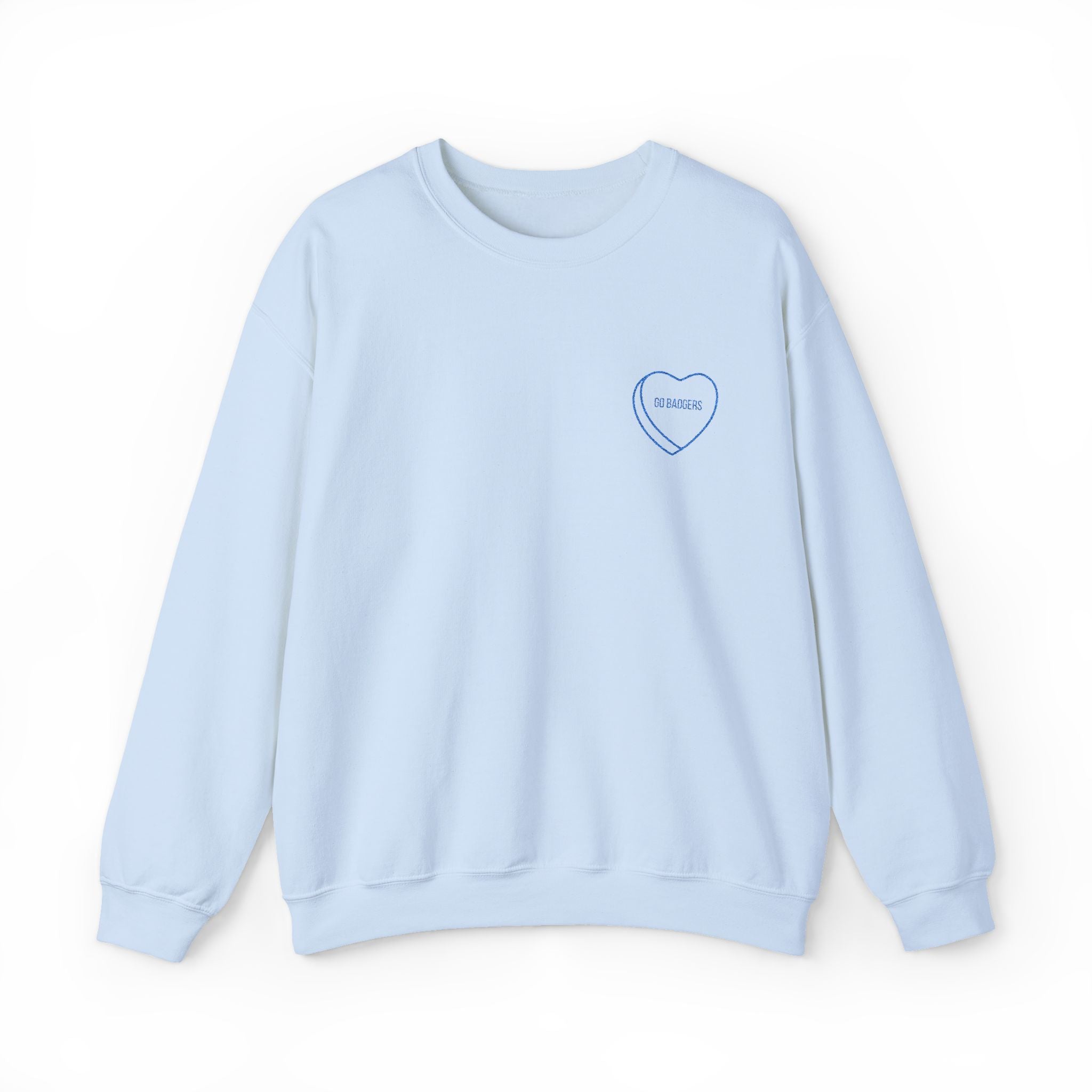 Embroidered Conversation heart go badgers Unisex Heavy Blend™ Crewneck Sweatshirt